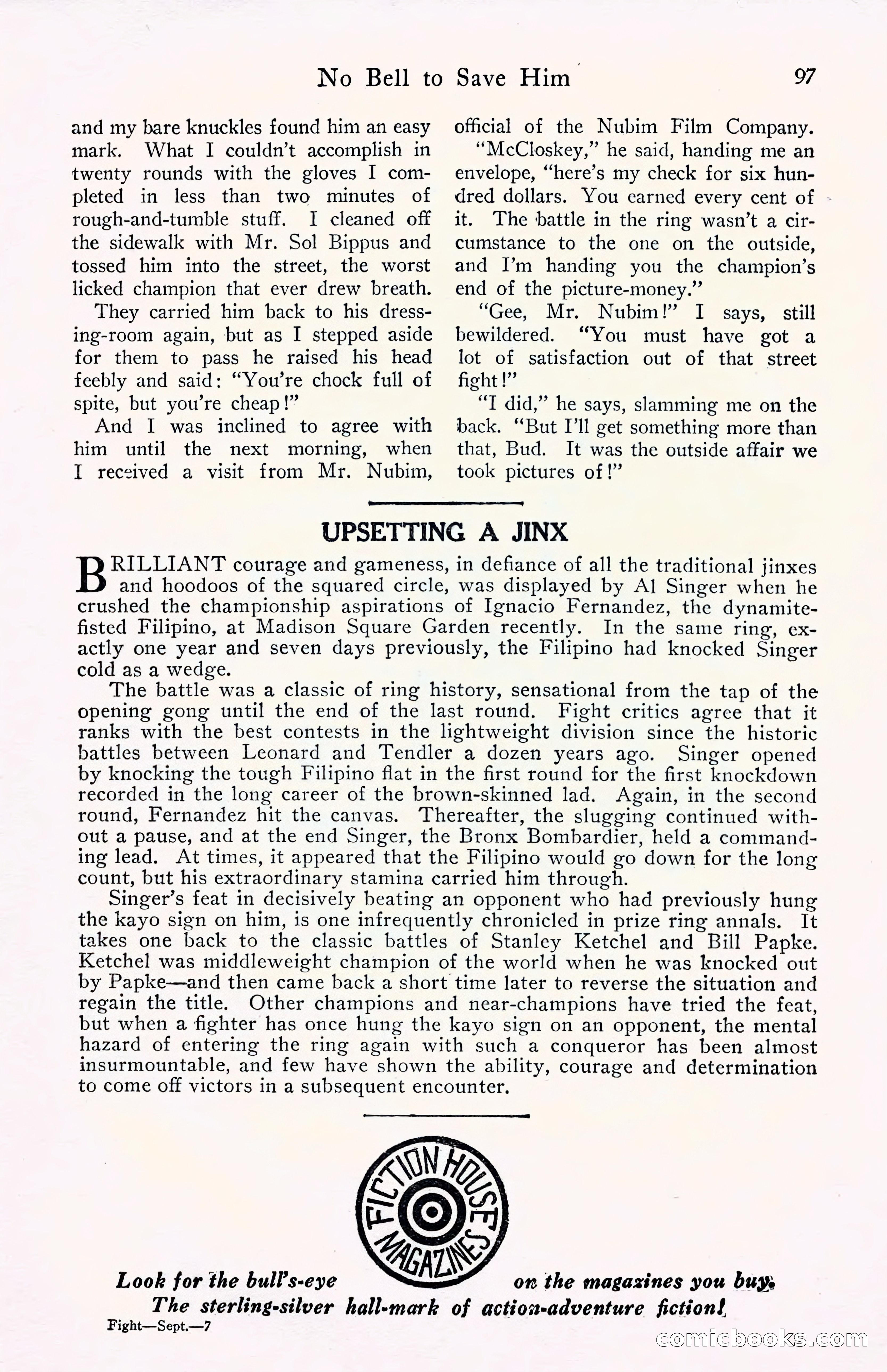 Fight Stories, September 1930 — page 99 of 133