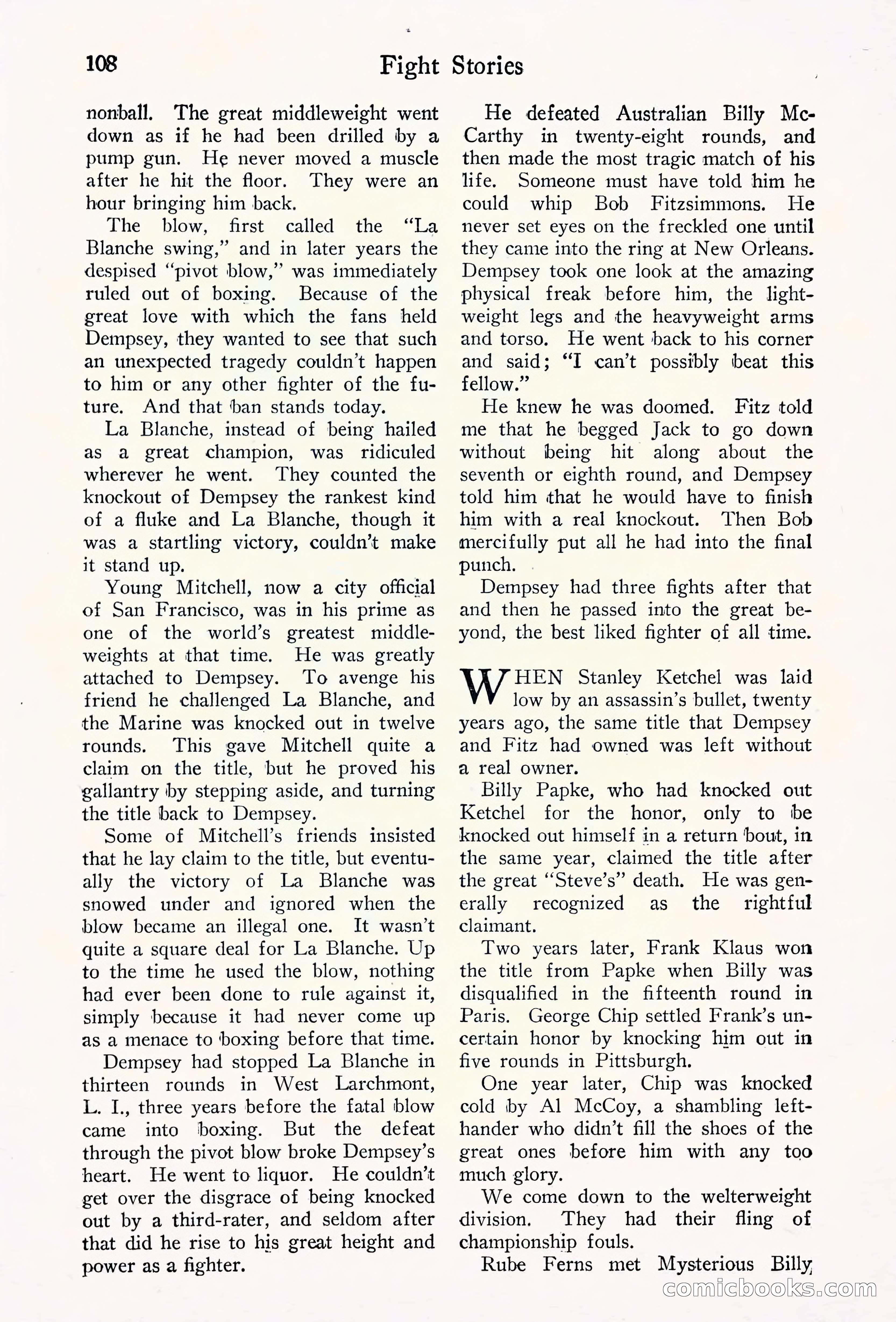 Fight Stories, September 1930 — page 110 of 133