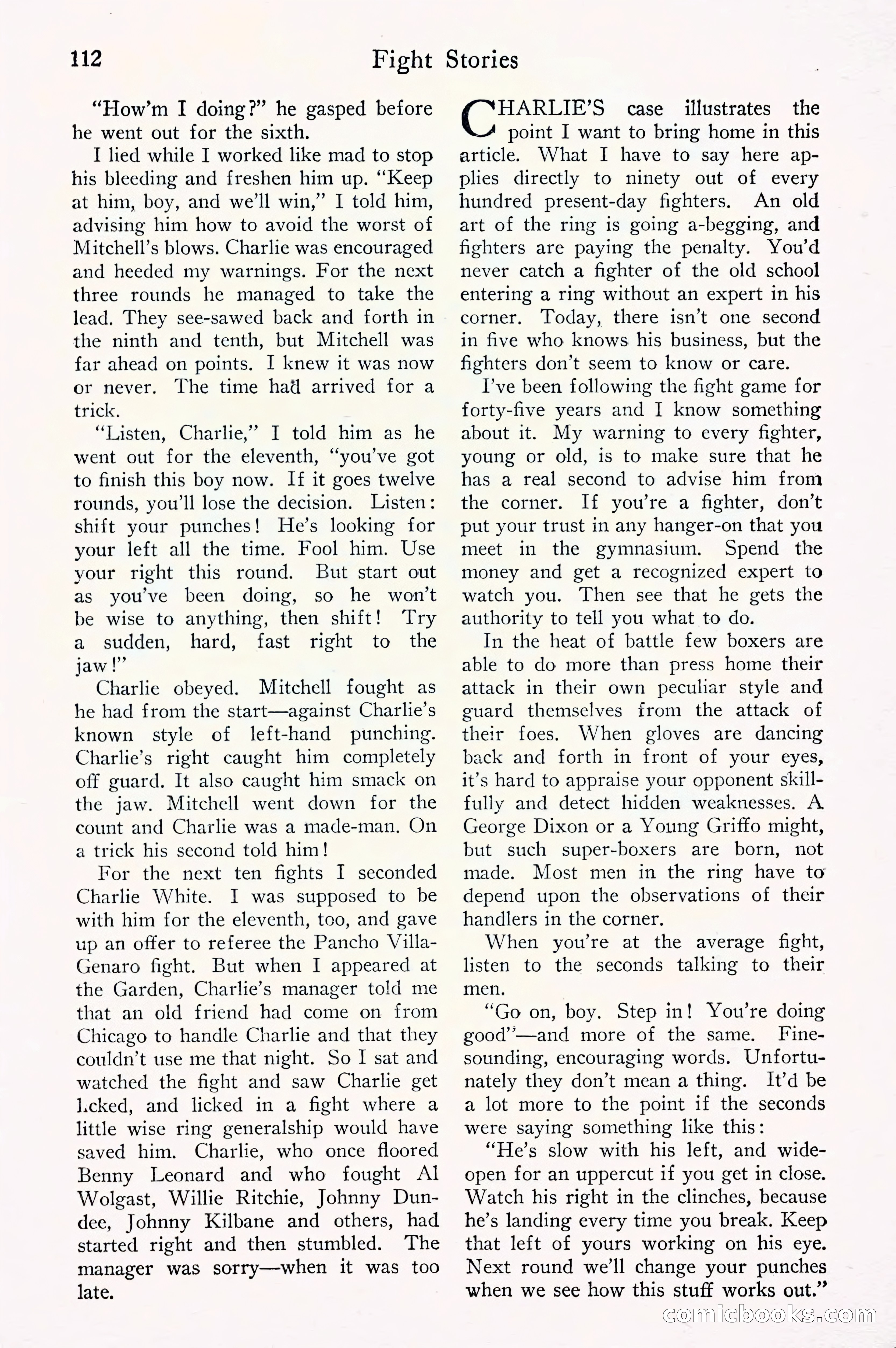 Fight Stories, September 1930 — page 114 of 133