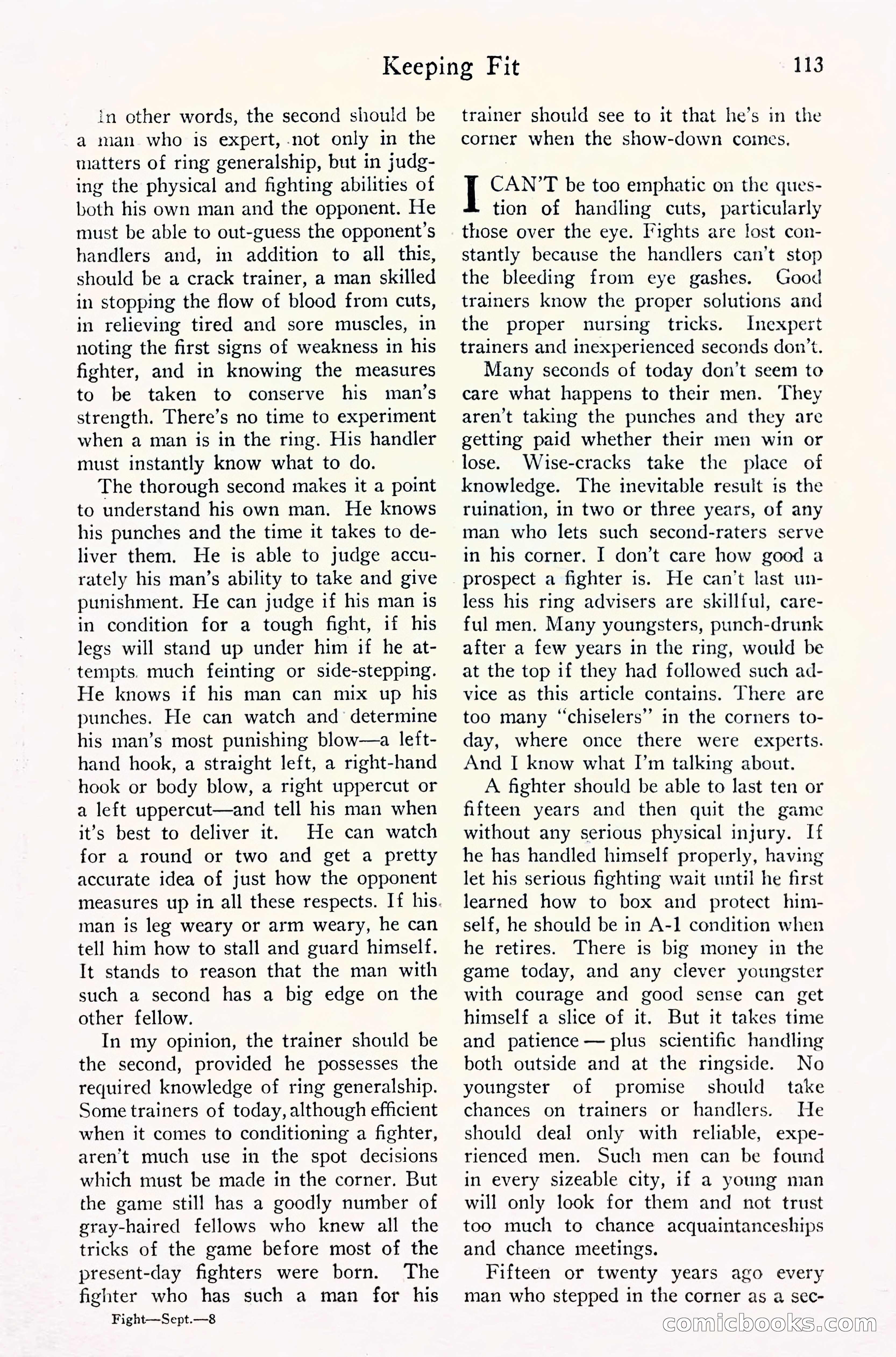 Fight Stories, September 1930 — page 115 of 133