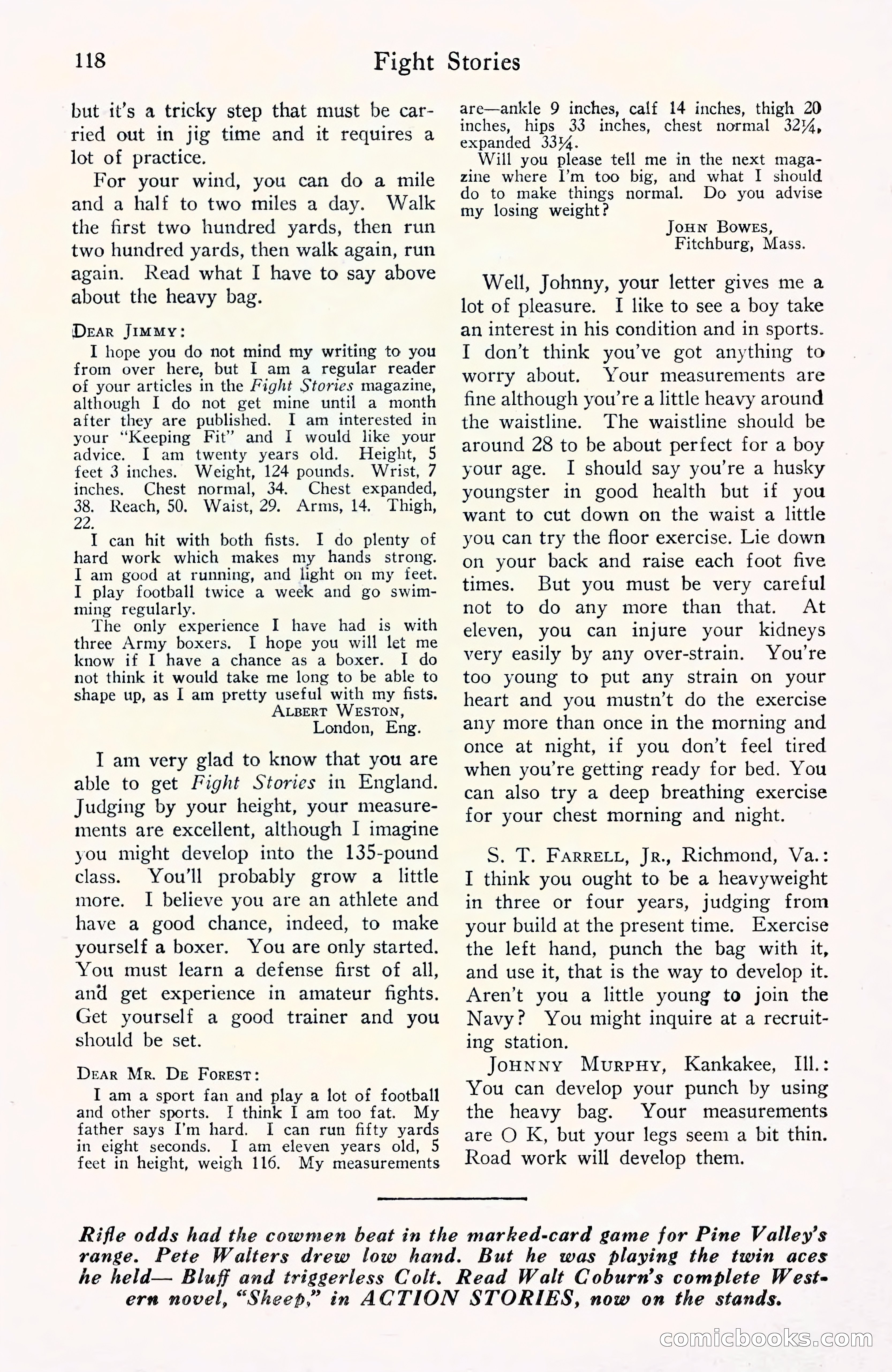 Fight Stories, September 1930 — page 120 of 133