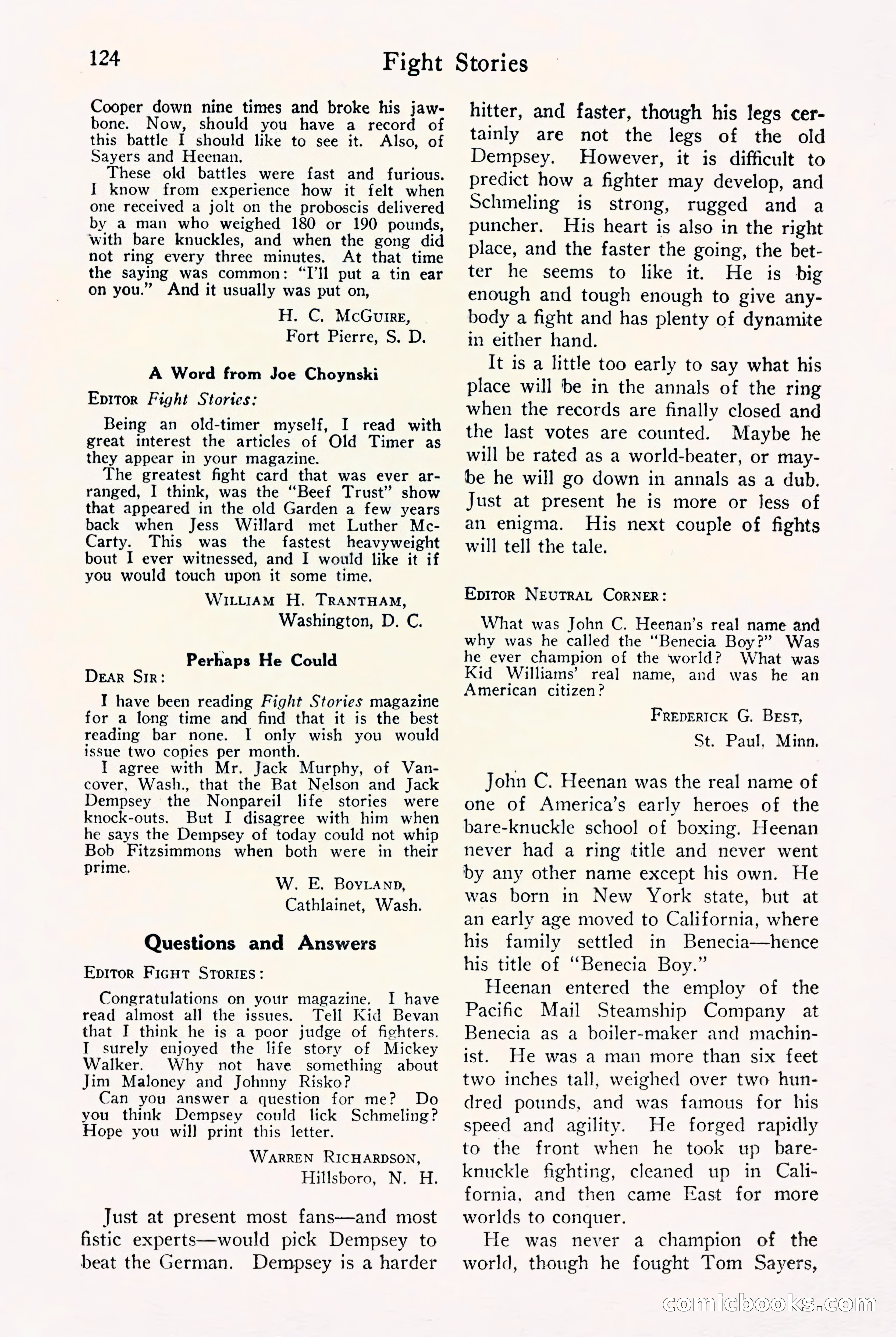 Fight Stories, September 1930 — page 126 of 133