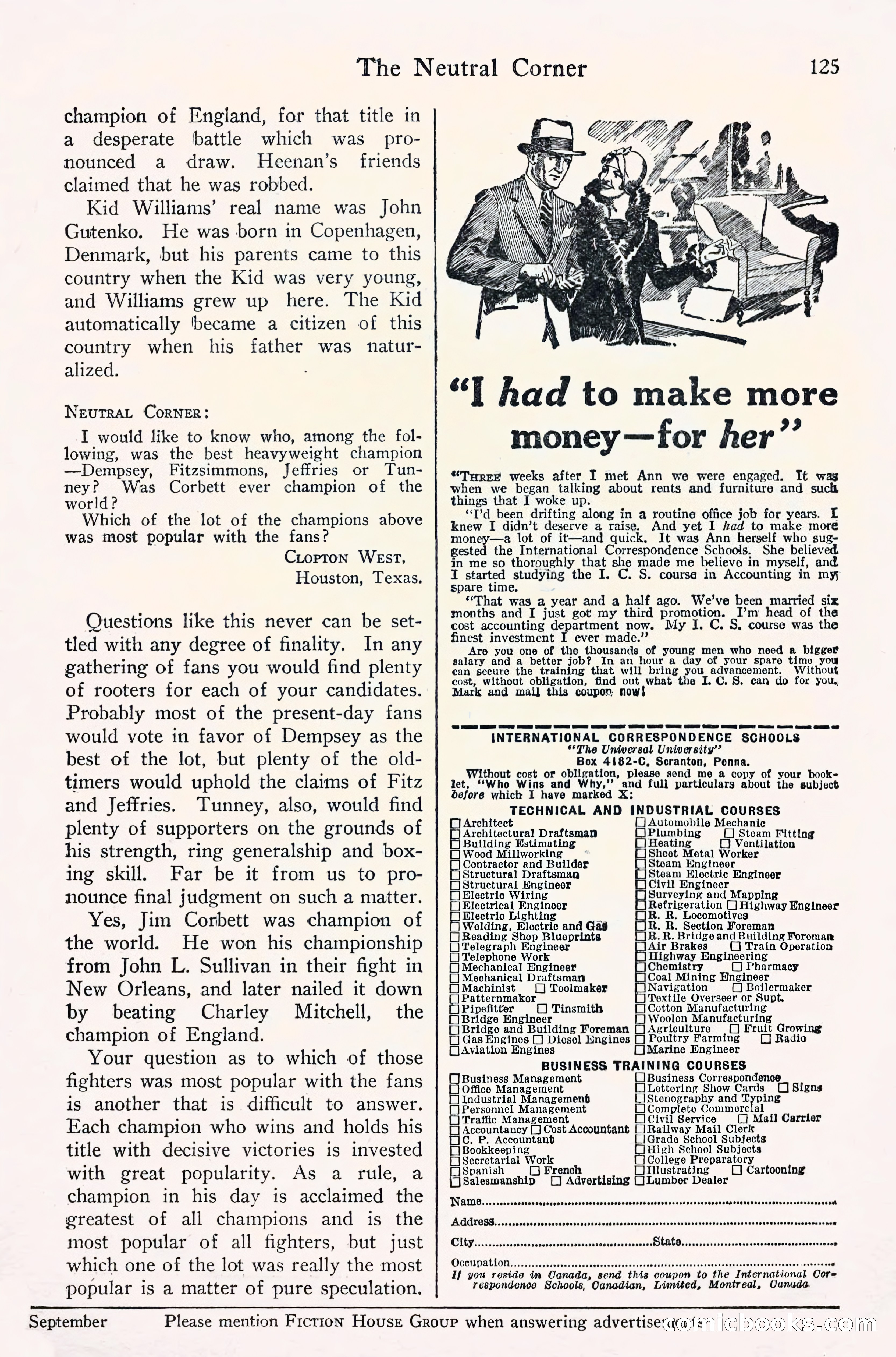Fight Stories, September 1930 — page 127 of 133