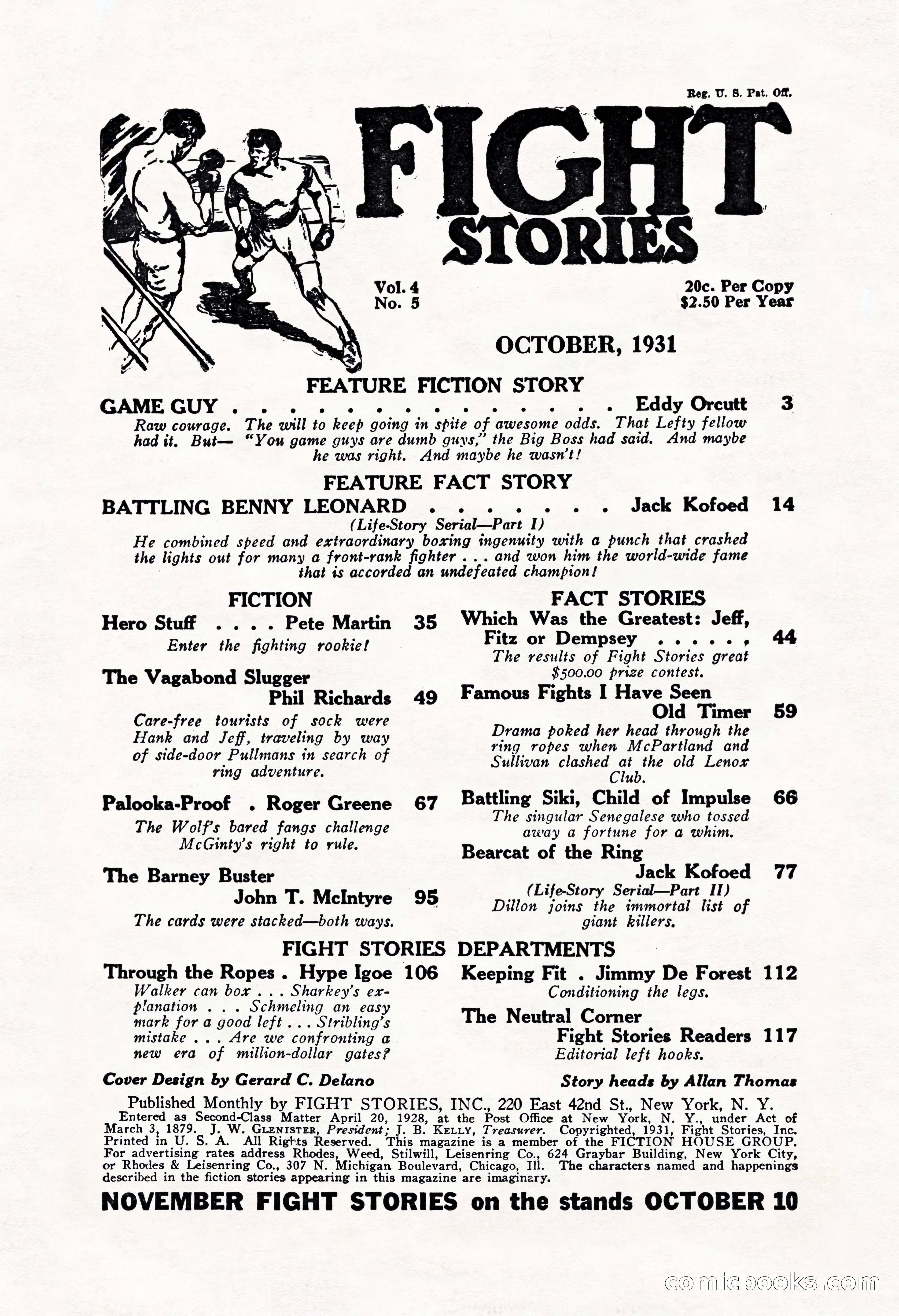 Fight Stories, October 1931 — page 3 of 132