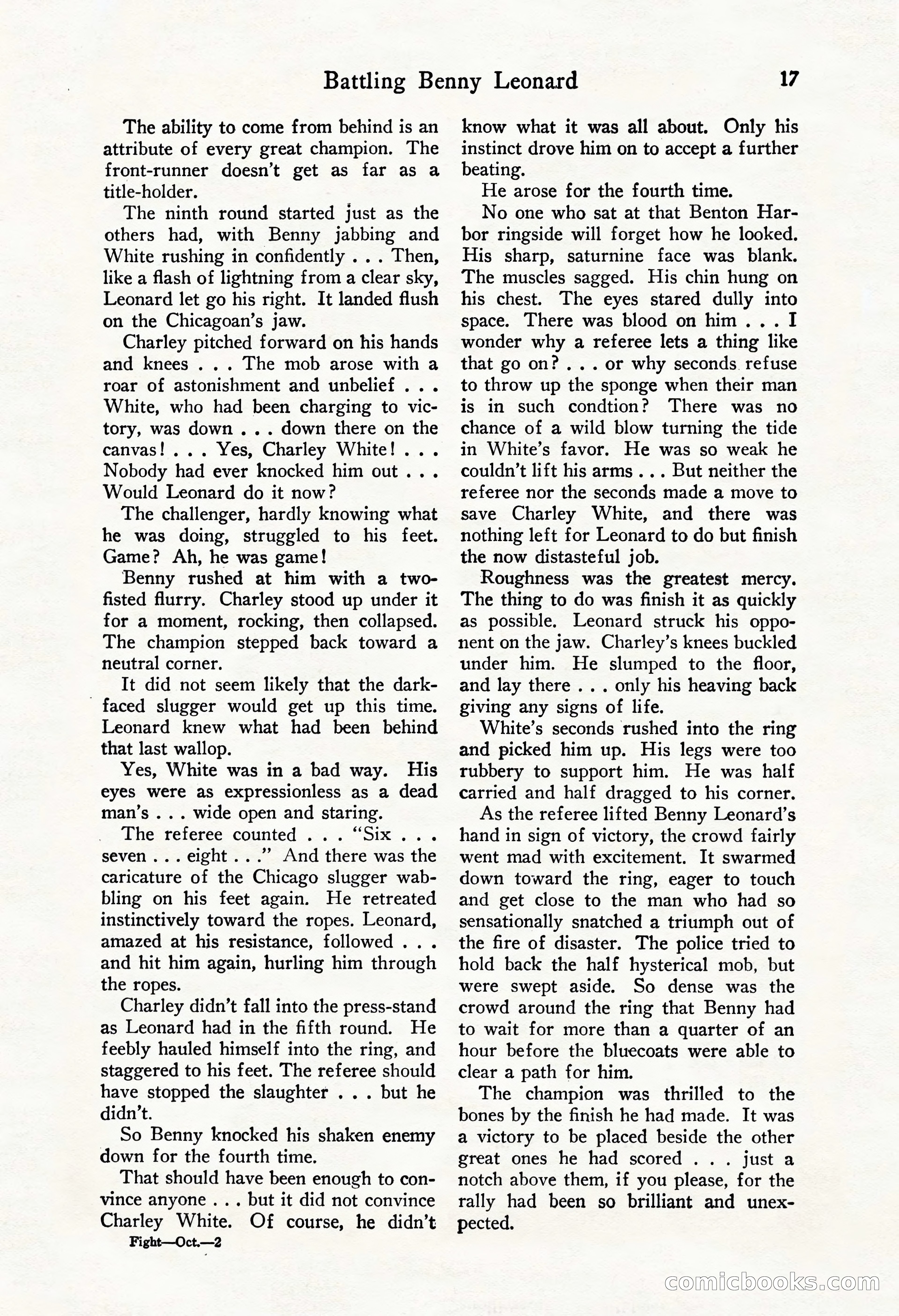 Fight Stories, October 1931 — page 19 of 132