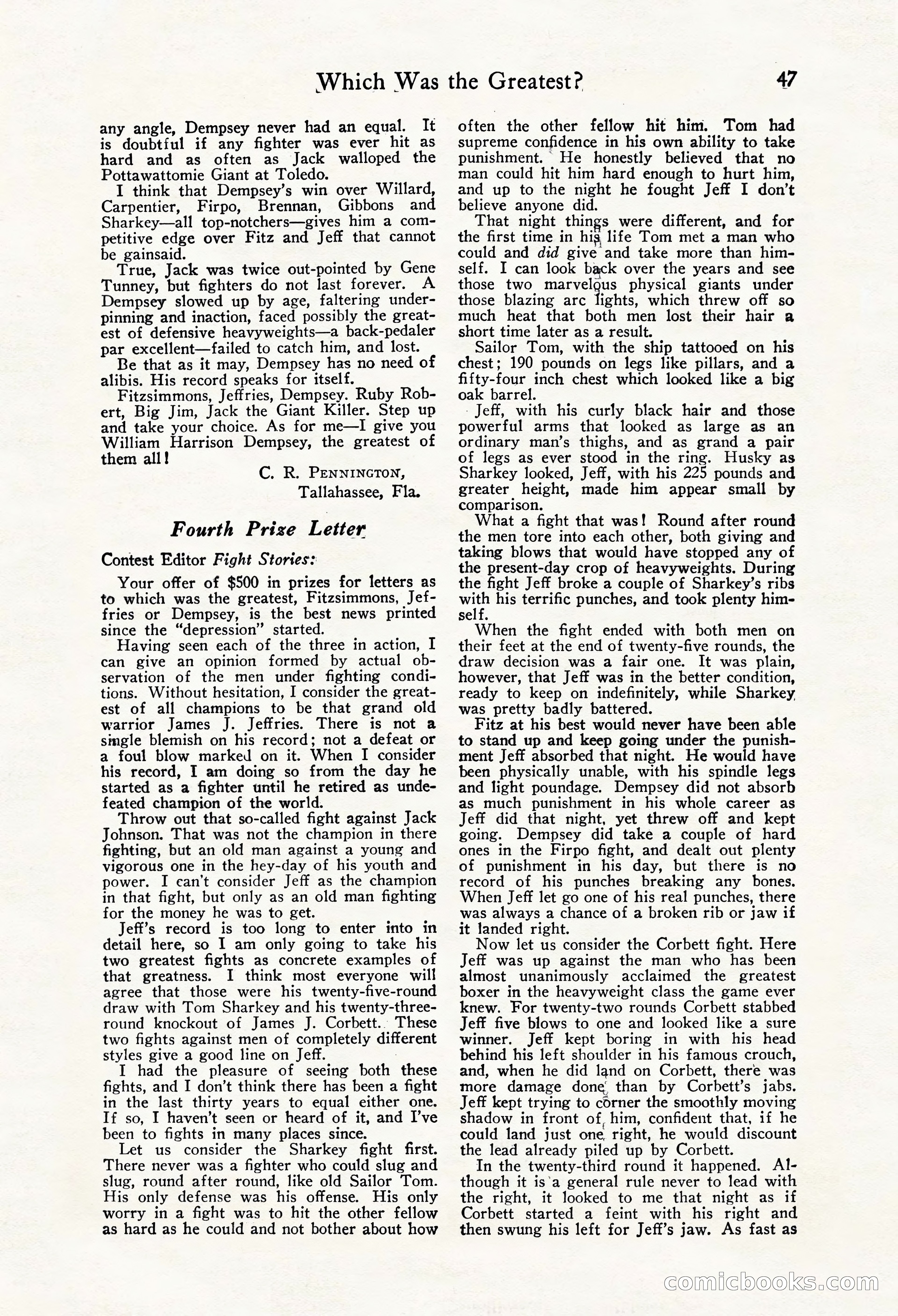 Fight Stories, October 1931 — page 49 of 132