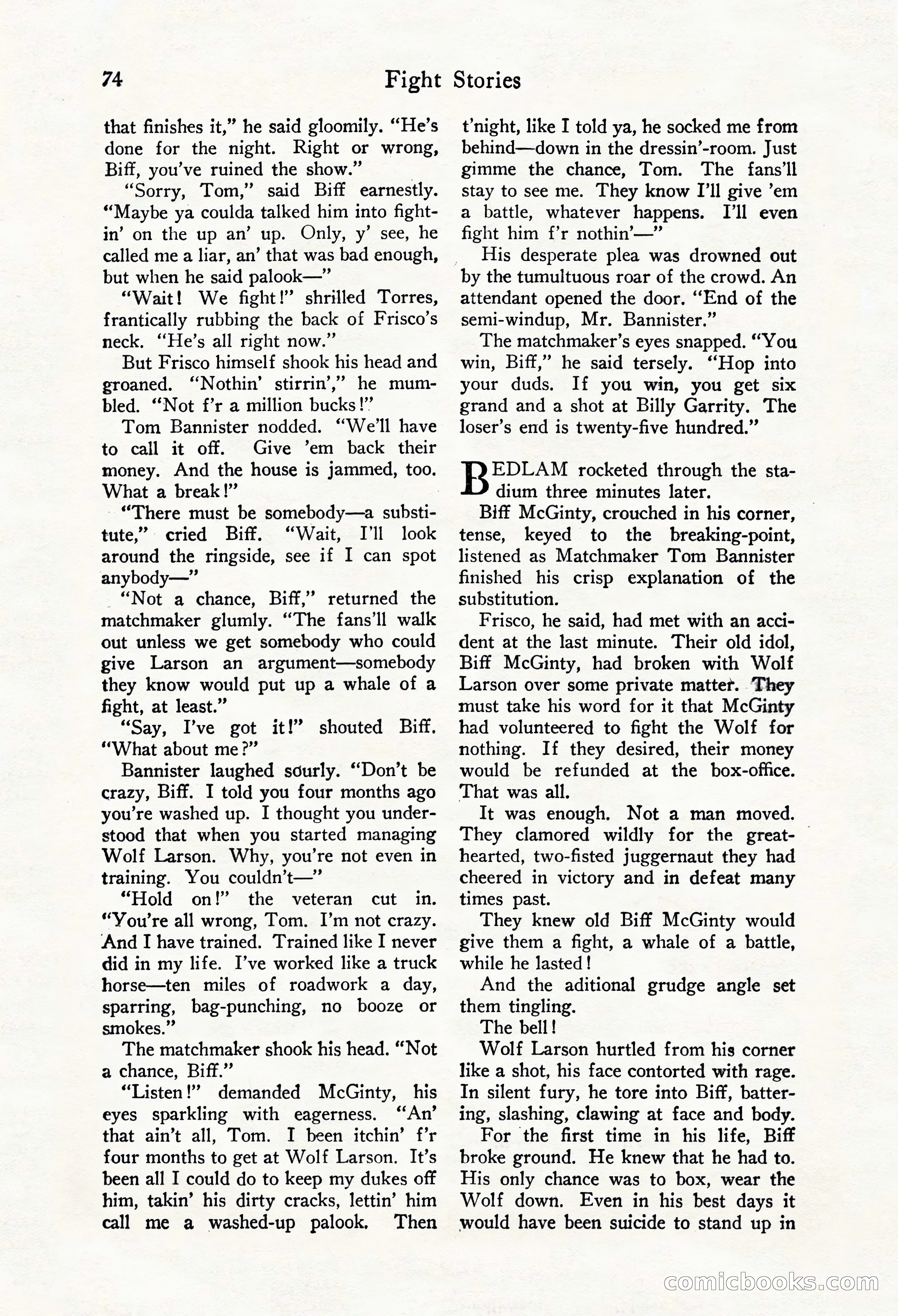 Fight Stories, October 1931 — page 76 of 132