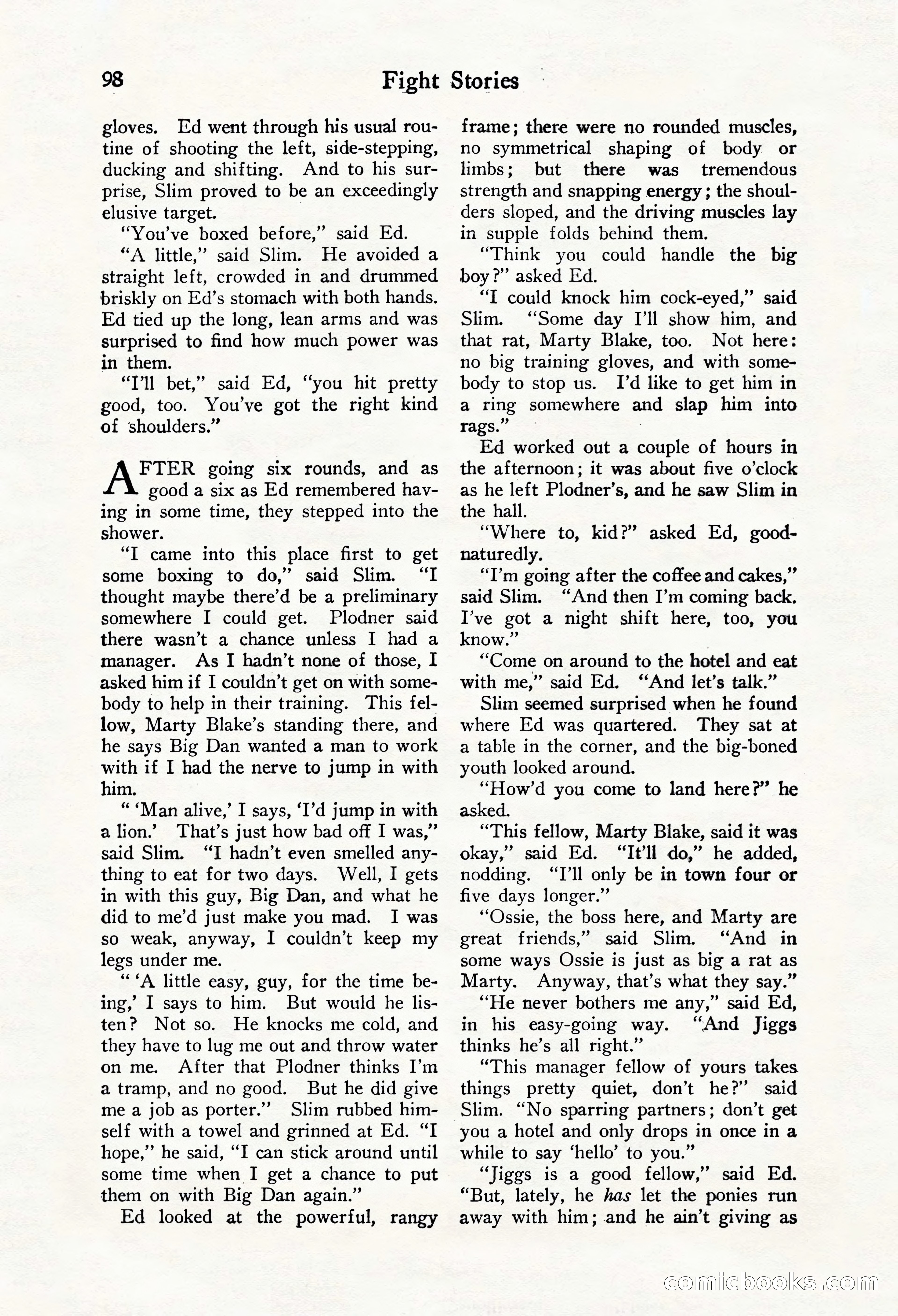 Fight Stories, October 1931 — page 100 of 132