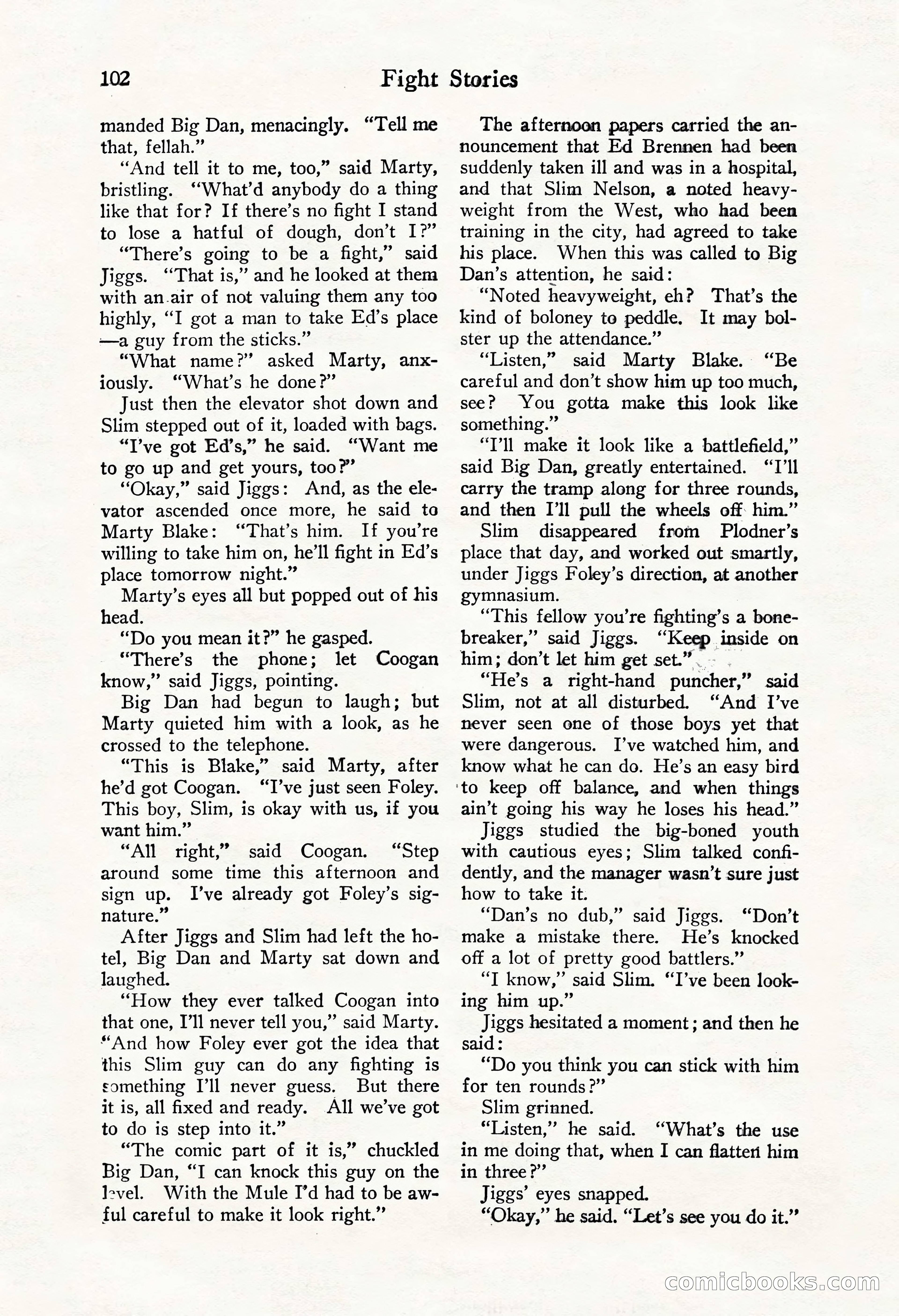 Fight Stories, October 1931 — page 104 of 132
