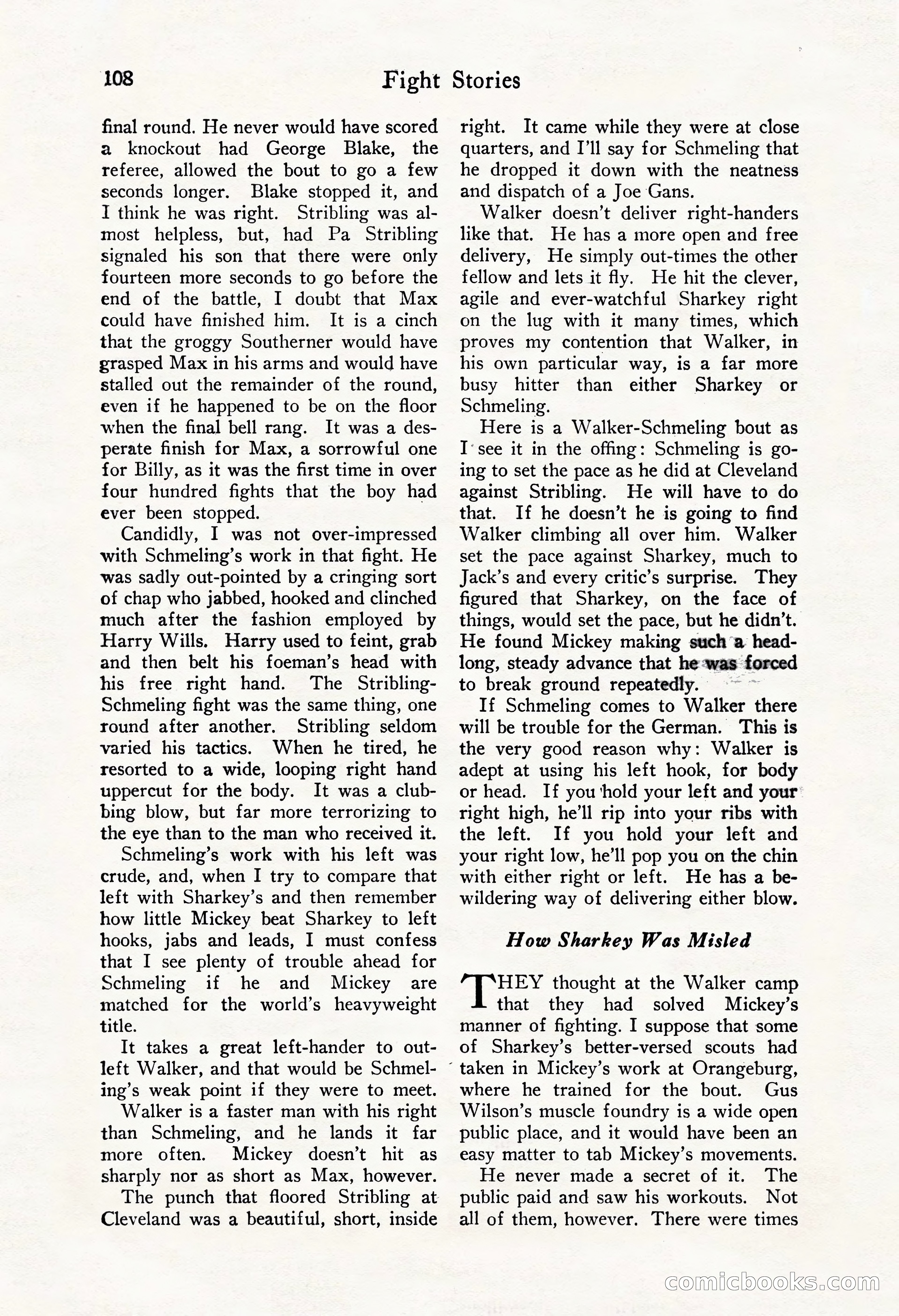 Fight Stories, October 1931 — page 110 of 132