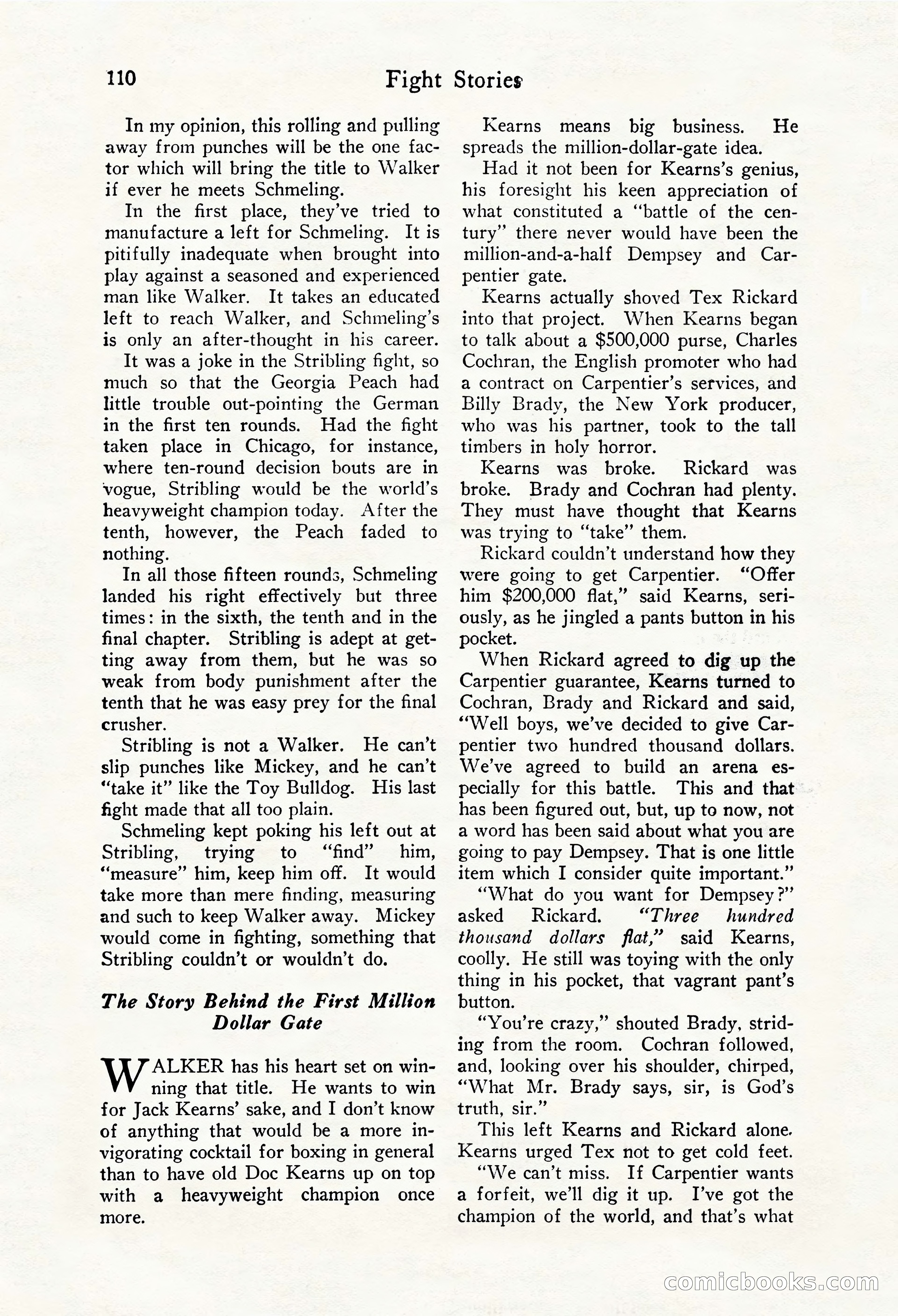 Fight Stories, October 1931 — page 112 of 132