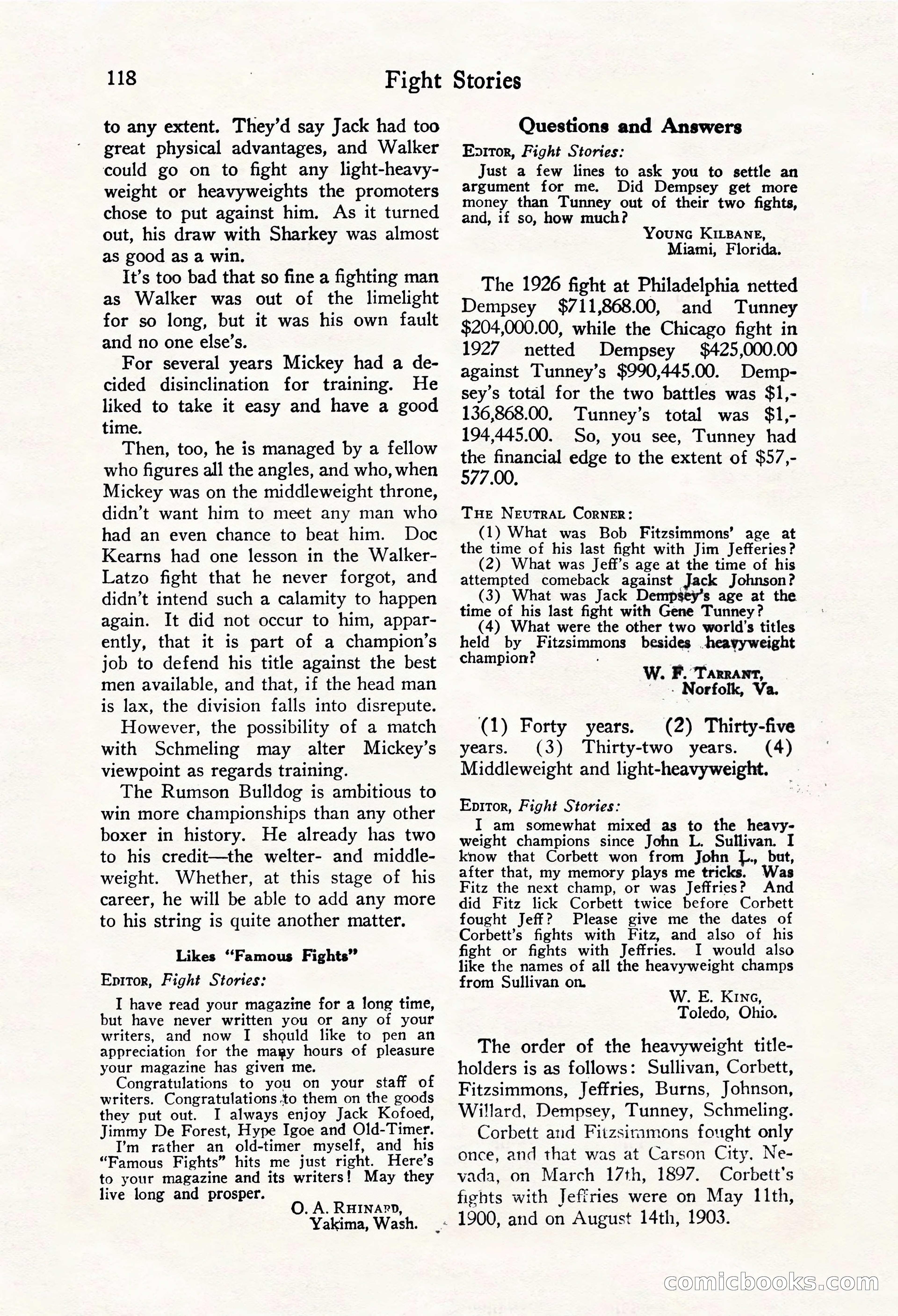 Fight Stories, October 1931 — page 120 of 132