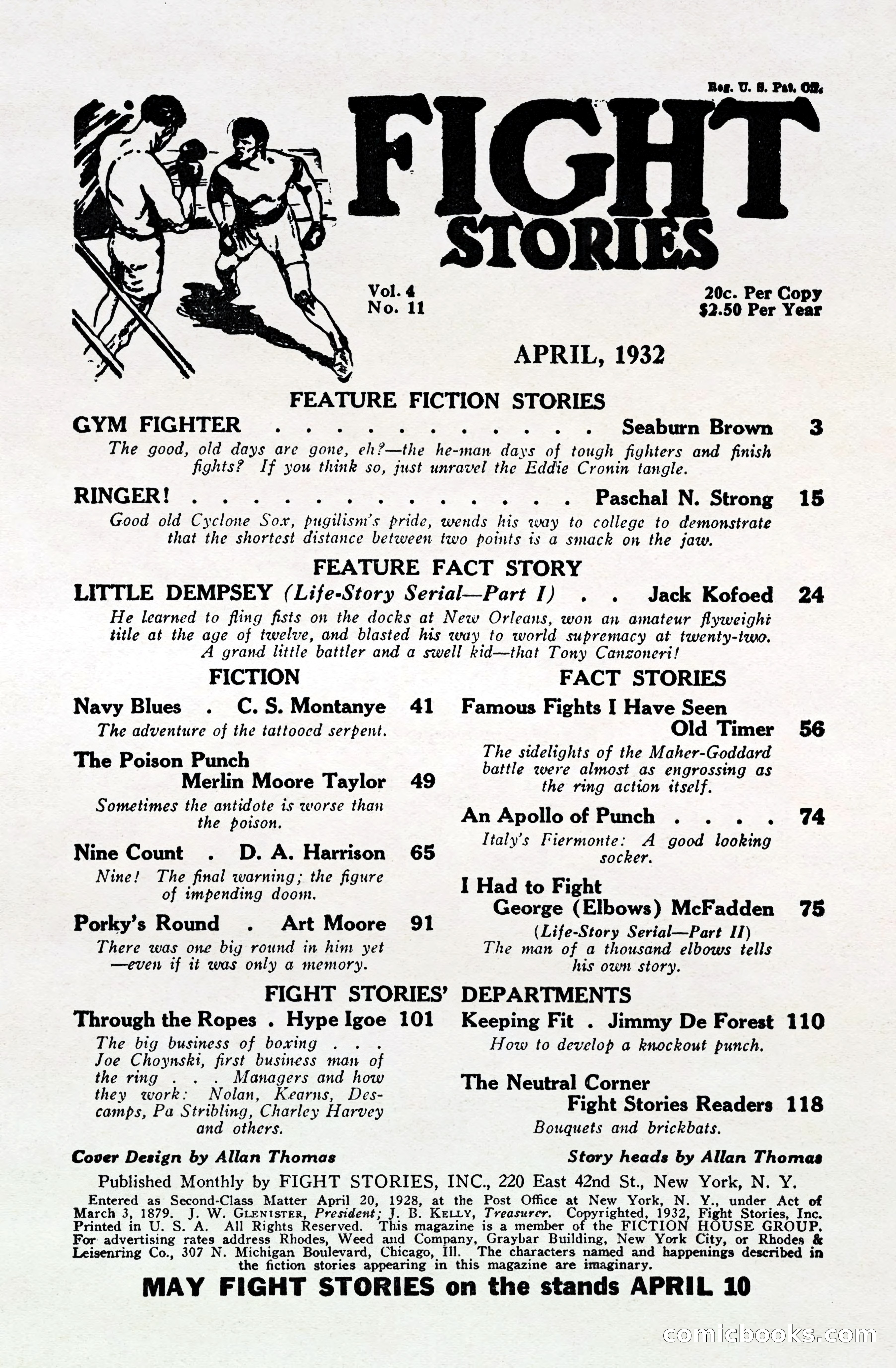 Fight Stories, April 1932 — page 3 of 132