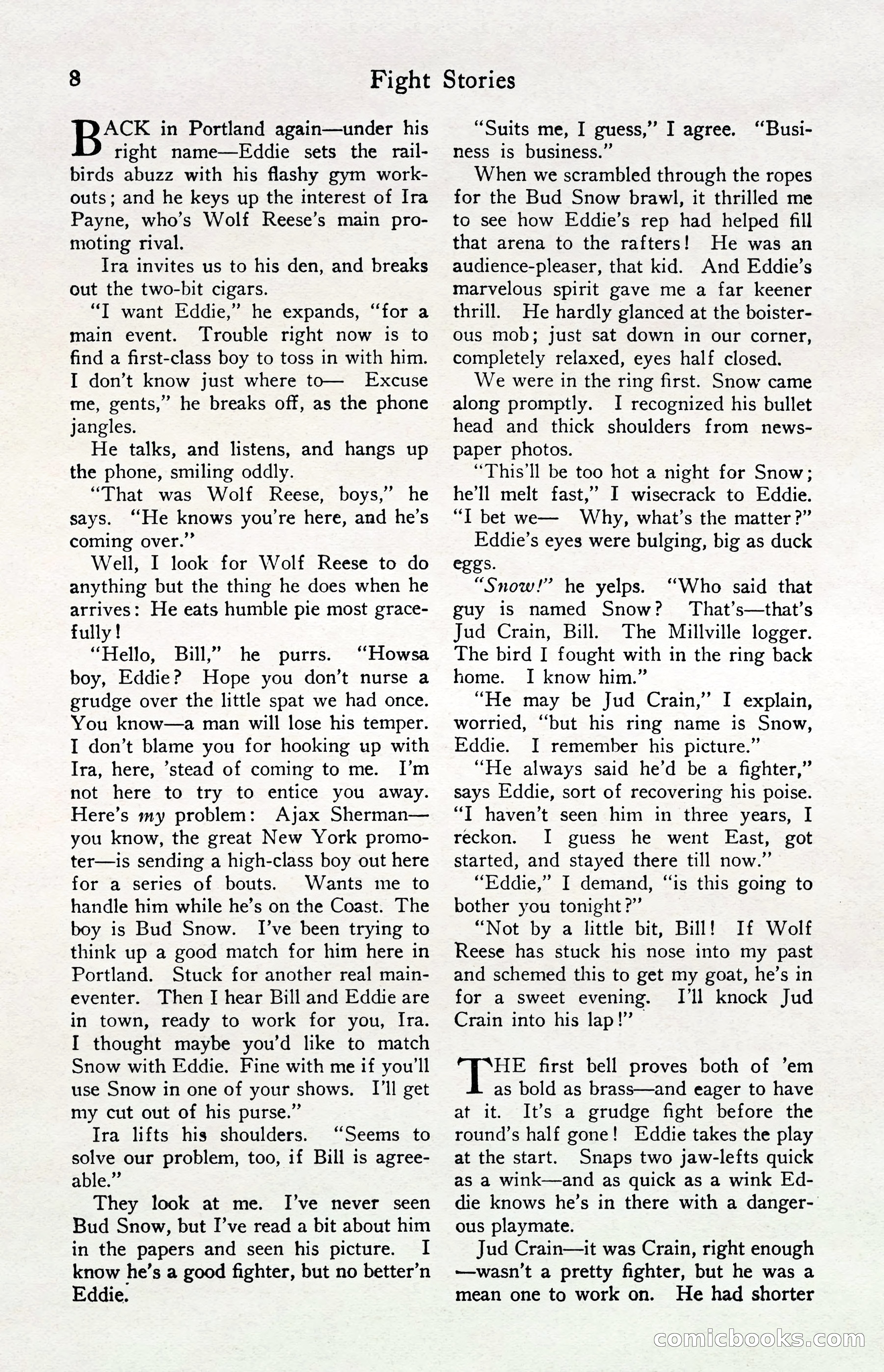 Fight Stories, April 1932 — page 10 of 132