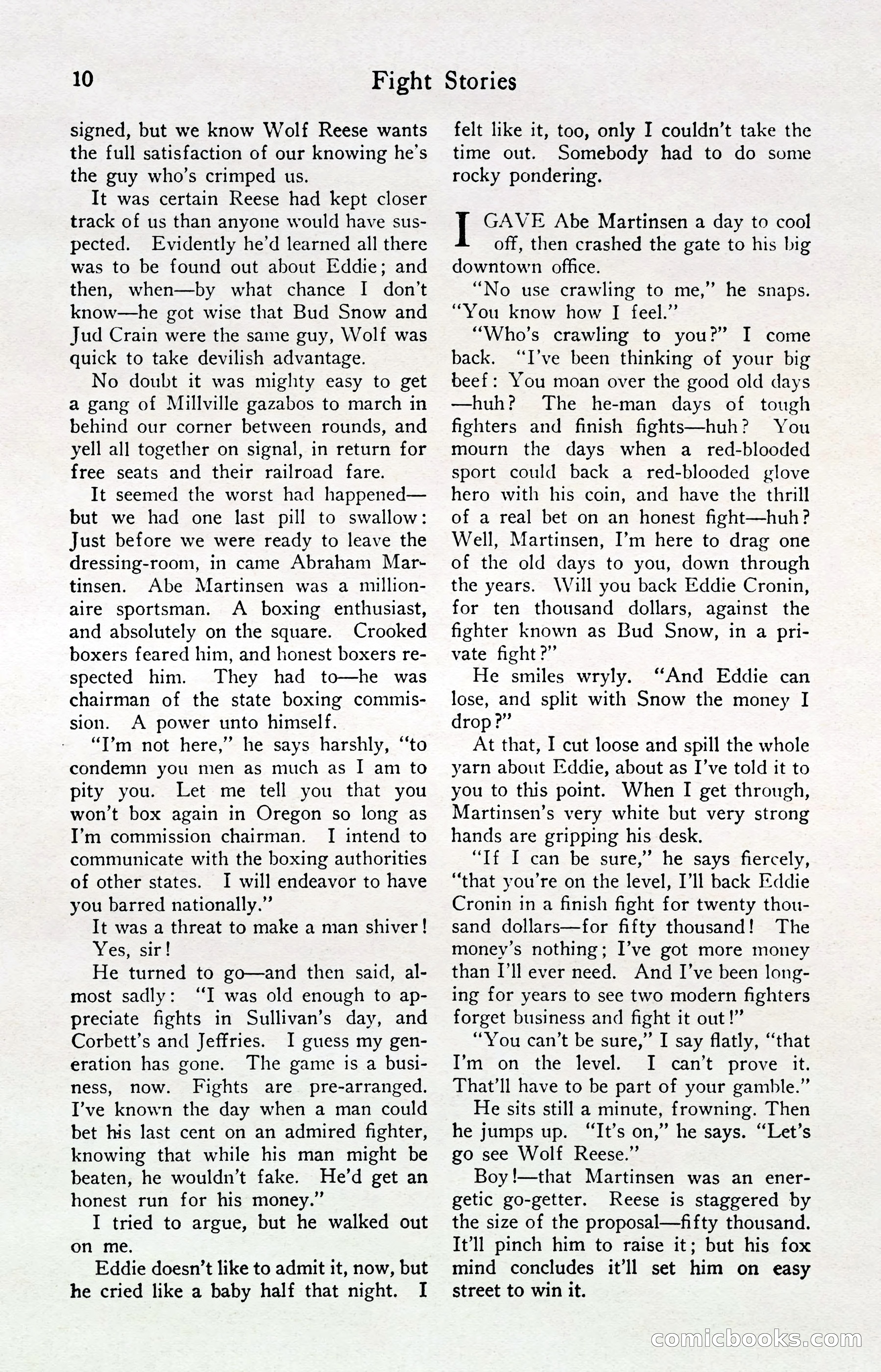 Fight Stories, April 1932 — page 12 of 132