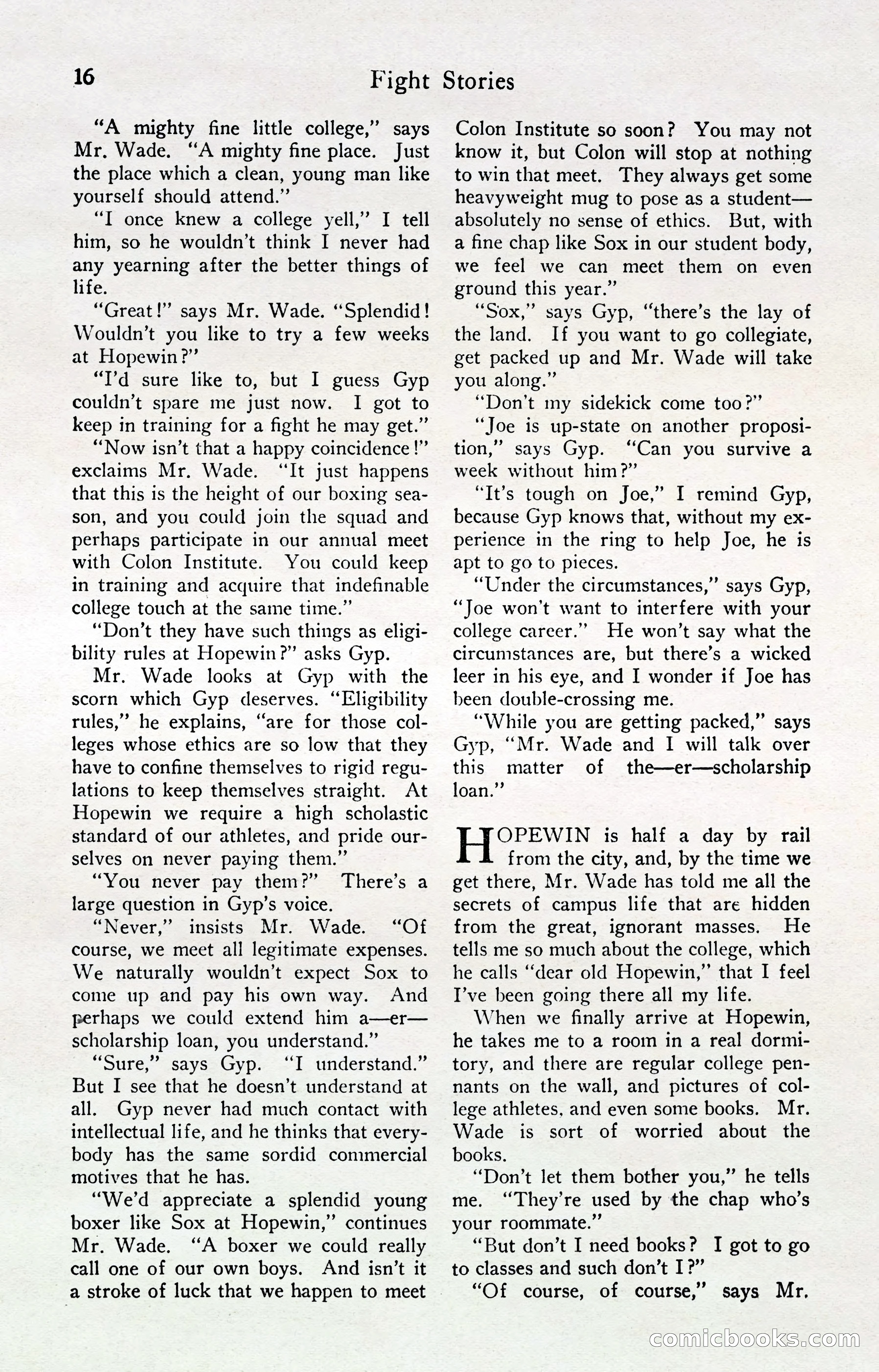 Fight Stories, April 1932 — page 18 of 132