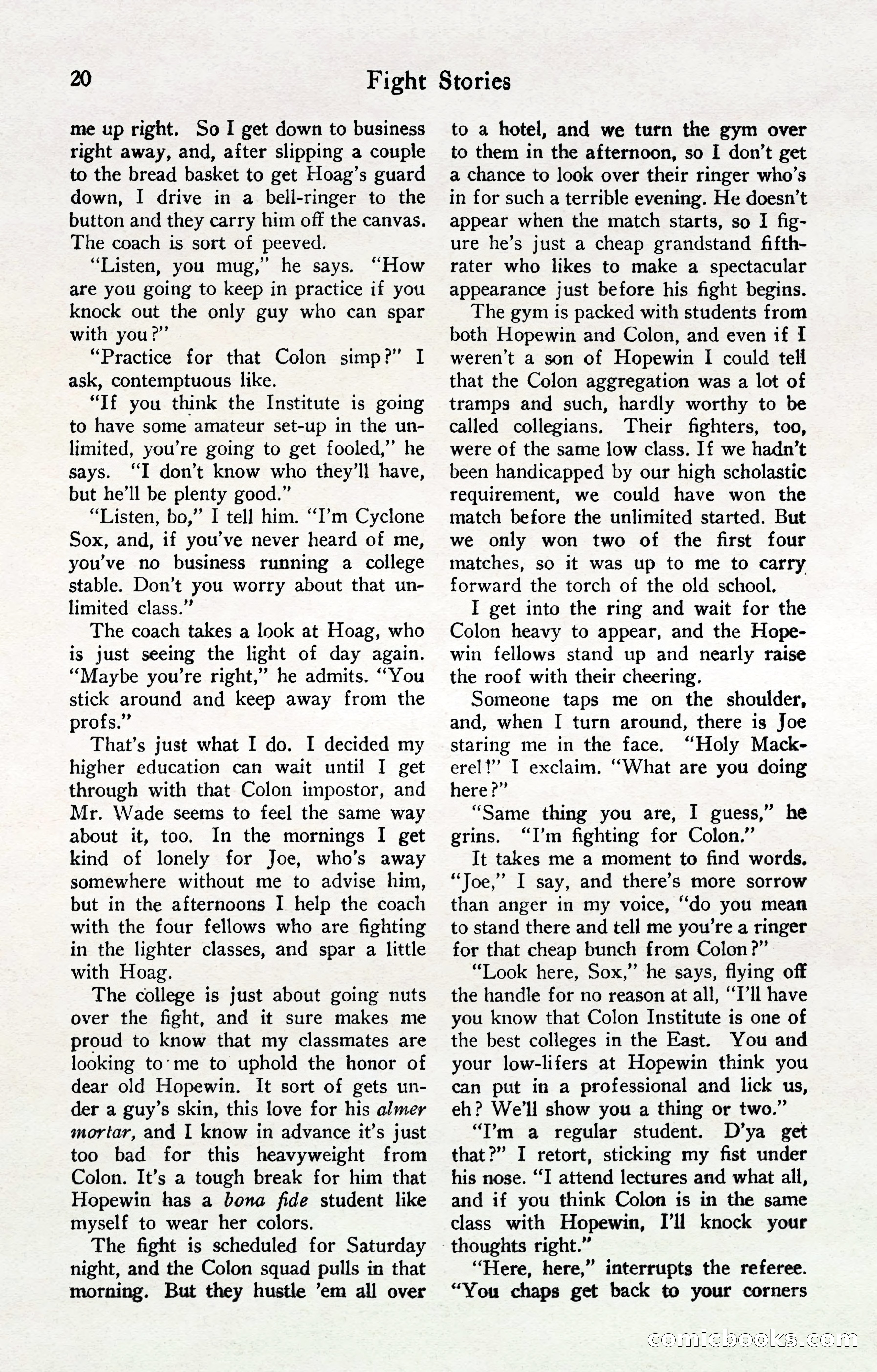 Fight Stories, April 1932 — page 22 of 132