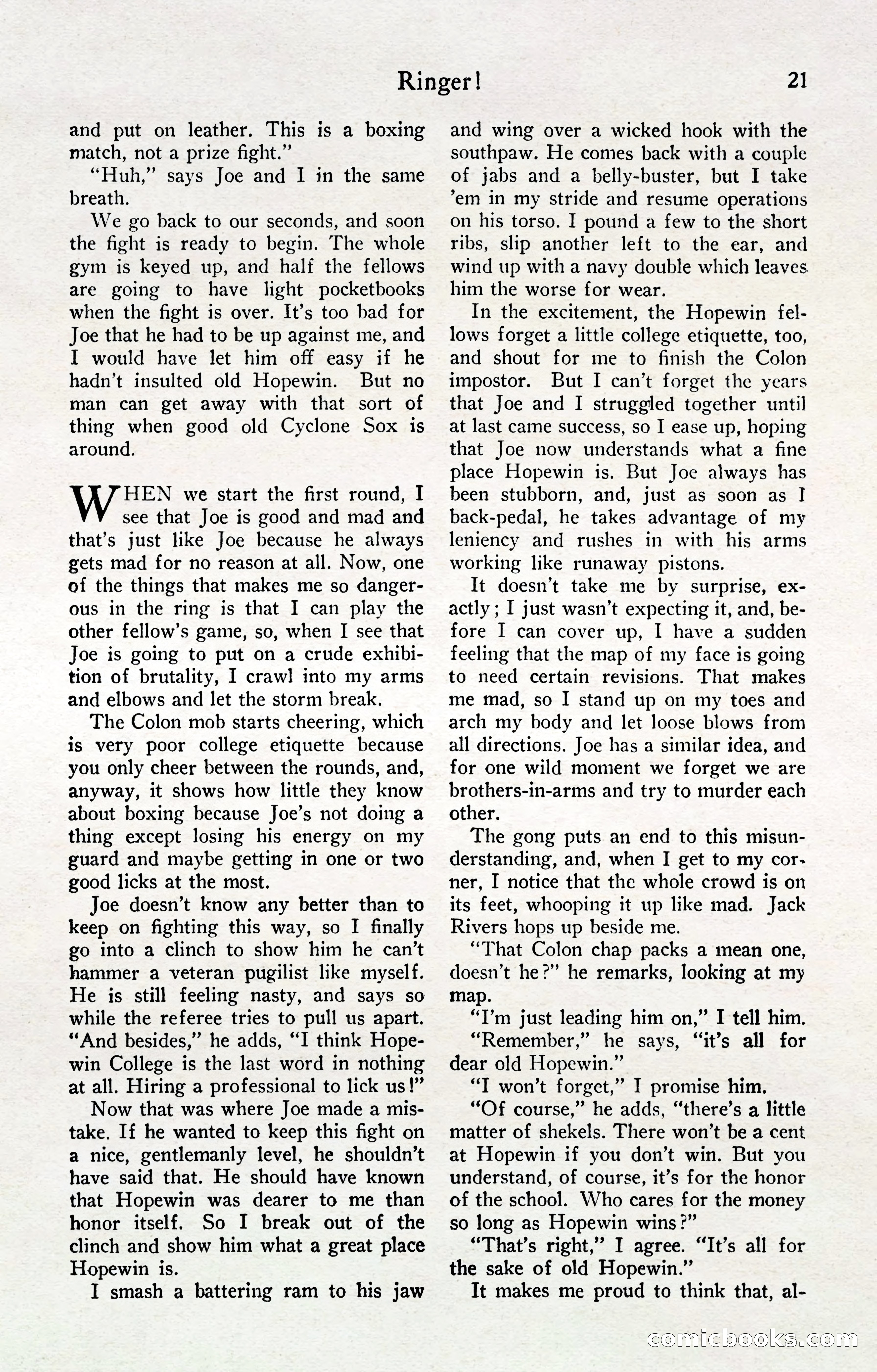 Fight Stories, April 1932 — page 23 of 132