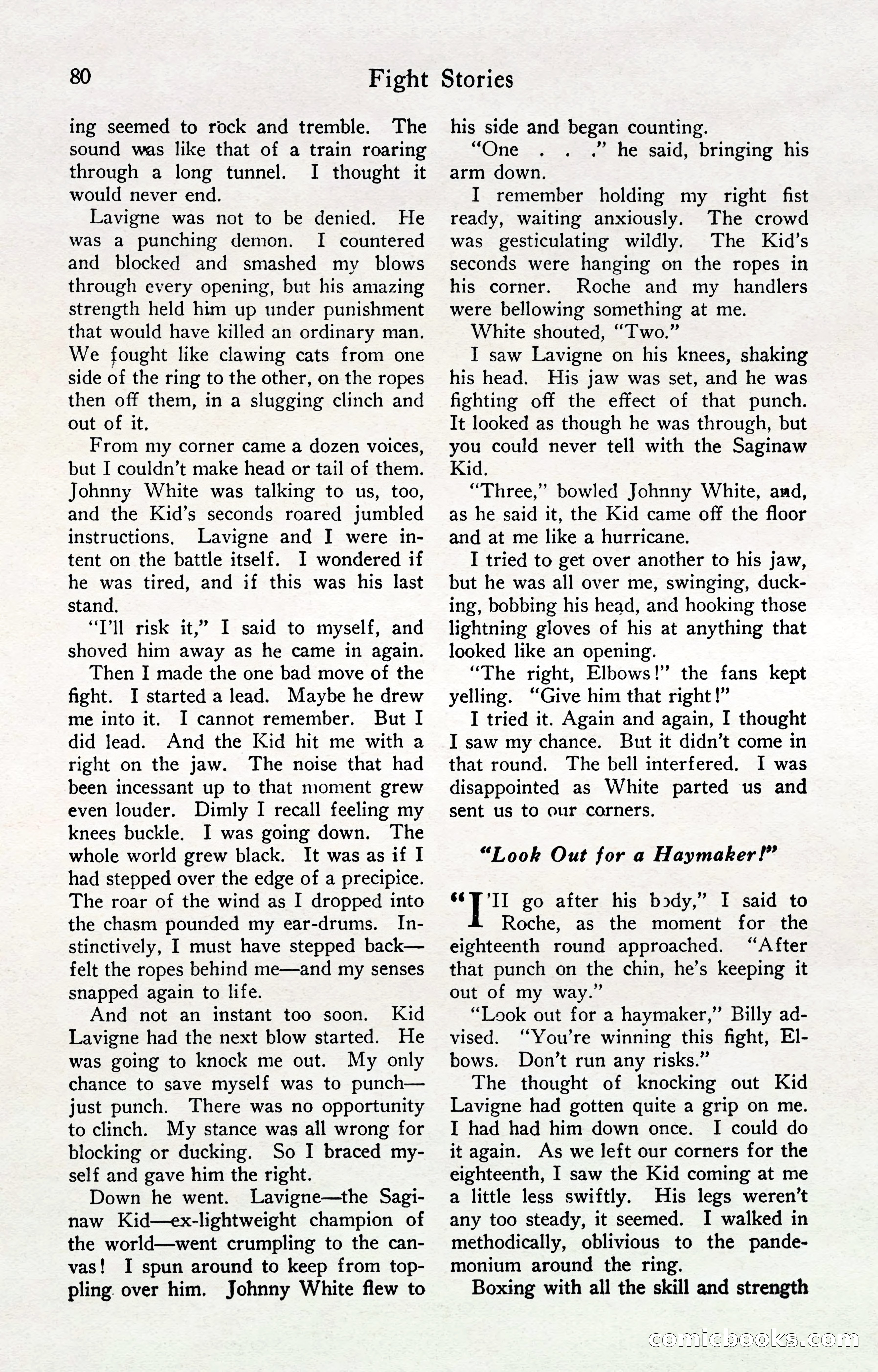 Fight Stories, April 1932 — page 82 of 132