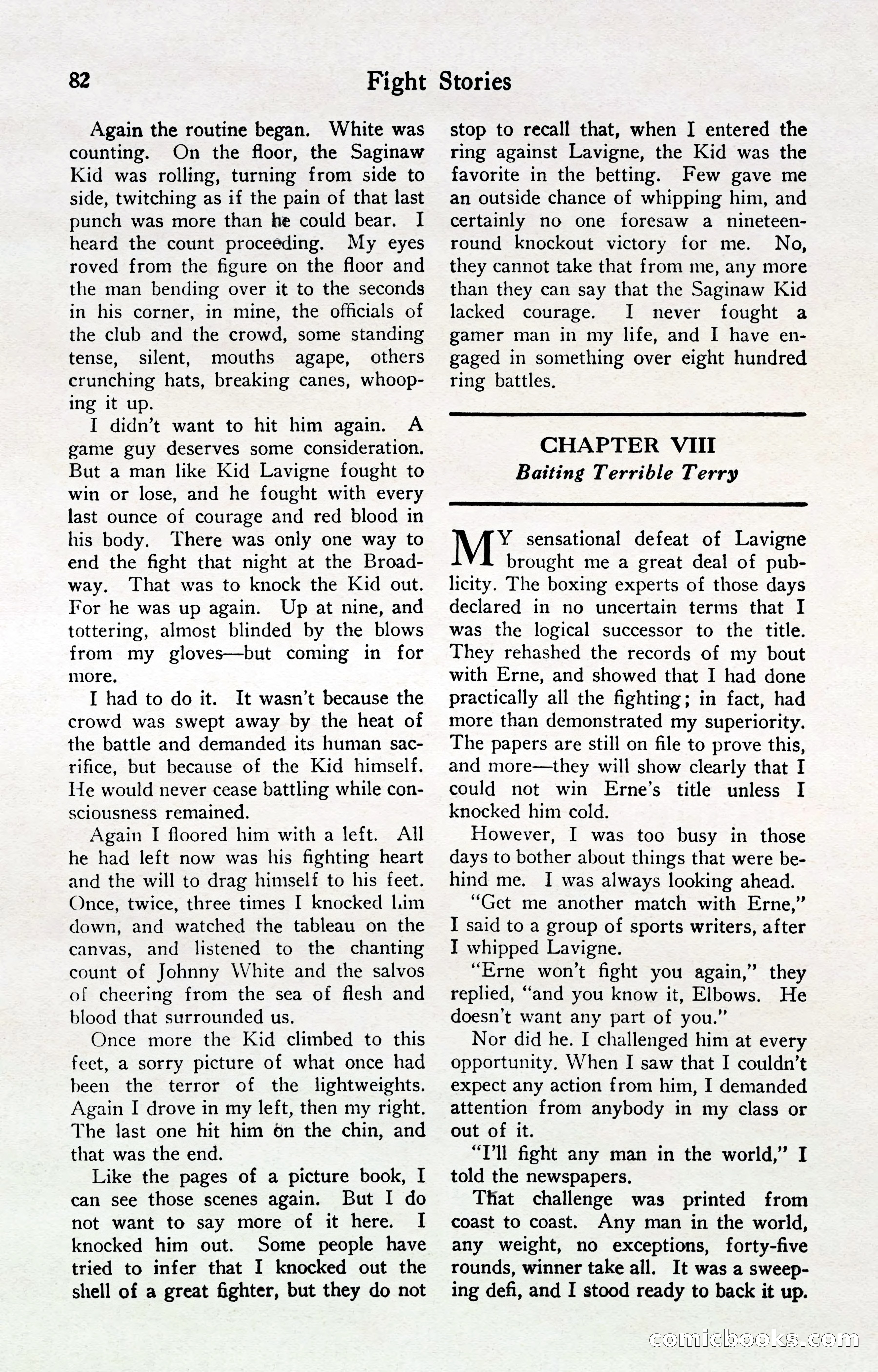 Fight Stories, April 1932 — page 84 of 132