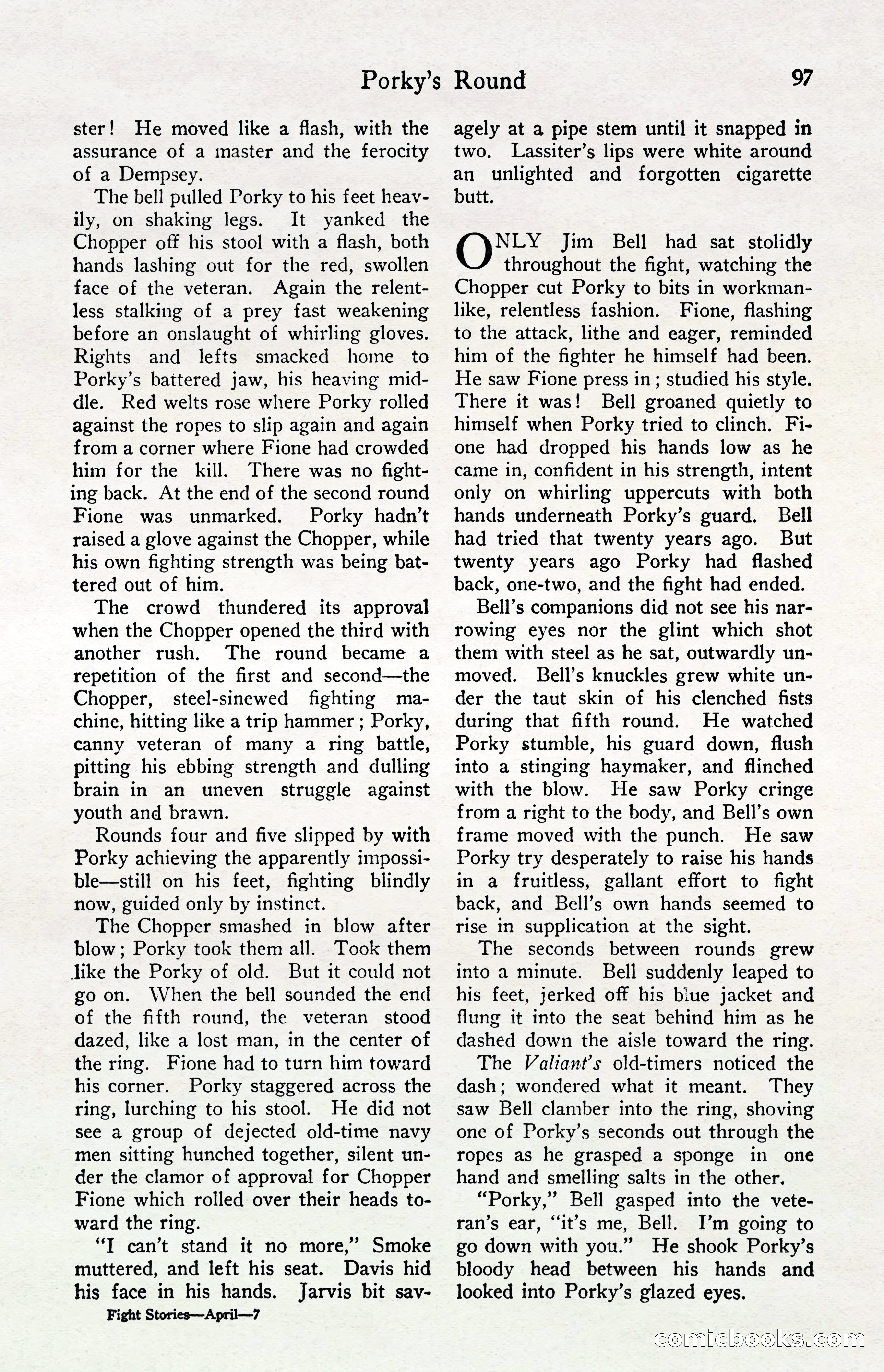 Fight Stories, April 1932 — page 99 of 132