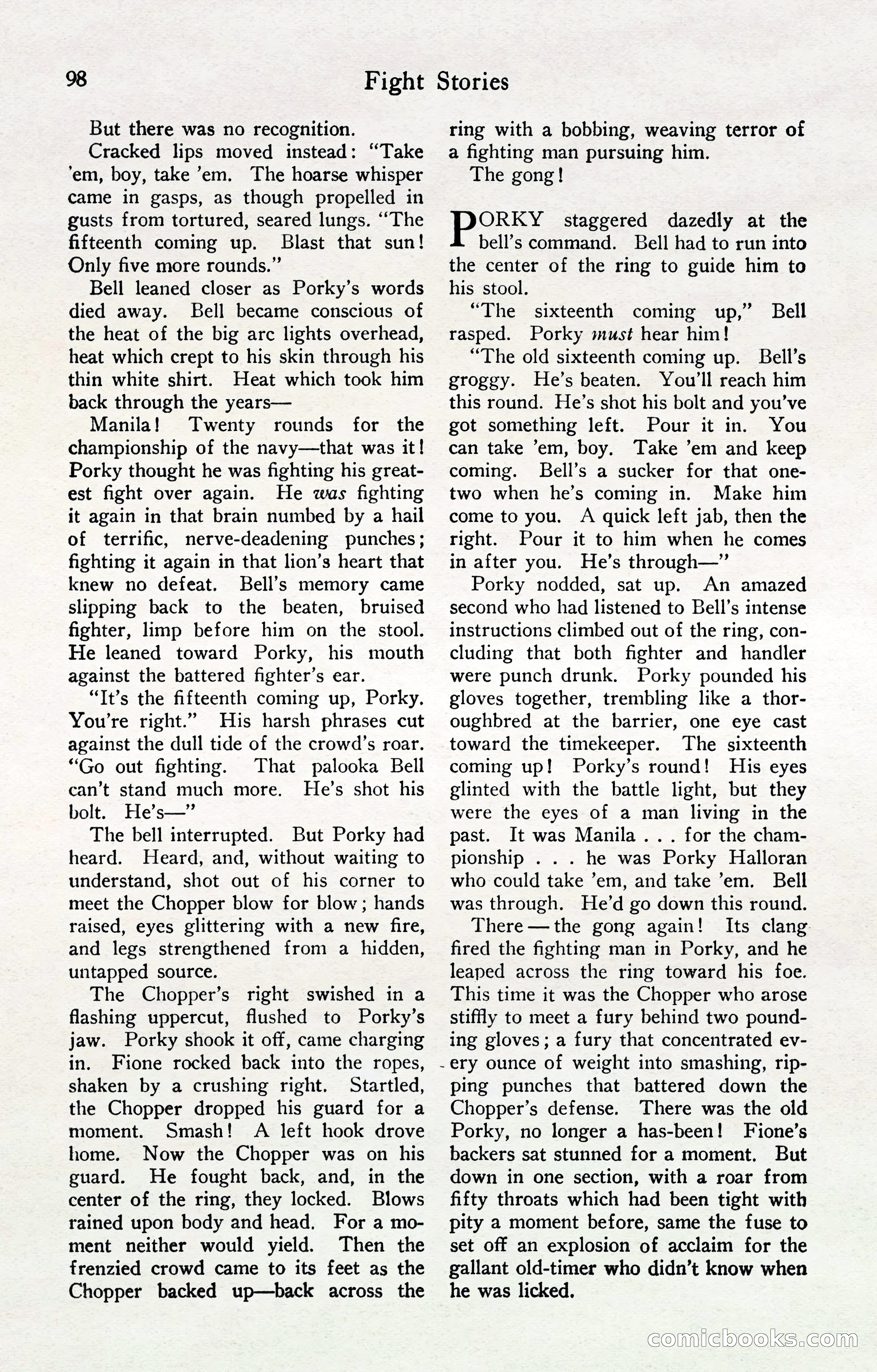 Fight Stories, April 1932 — page 100 of 132