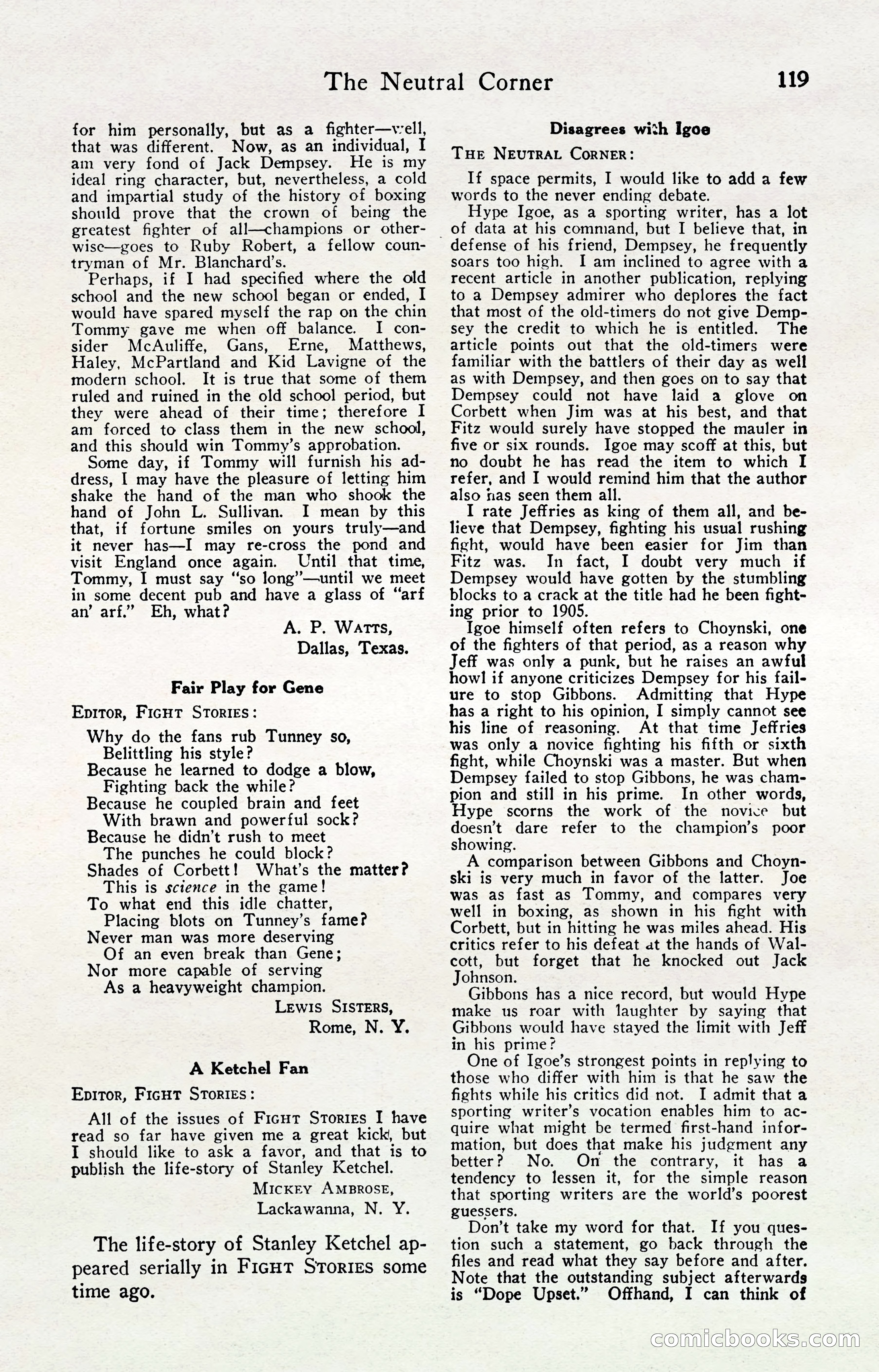 Fight Stories, April 1932 — page 121 of 132
