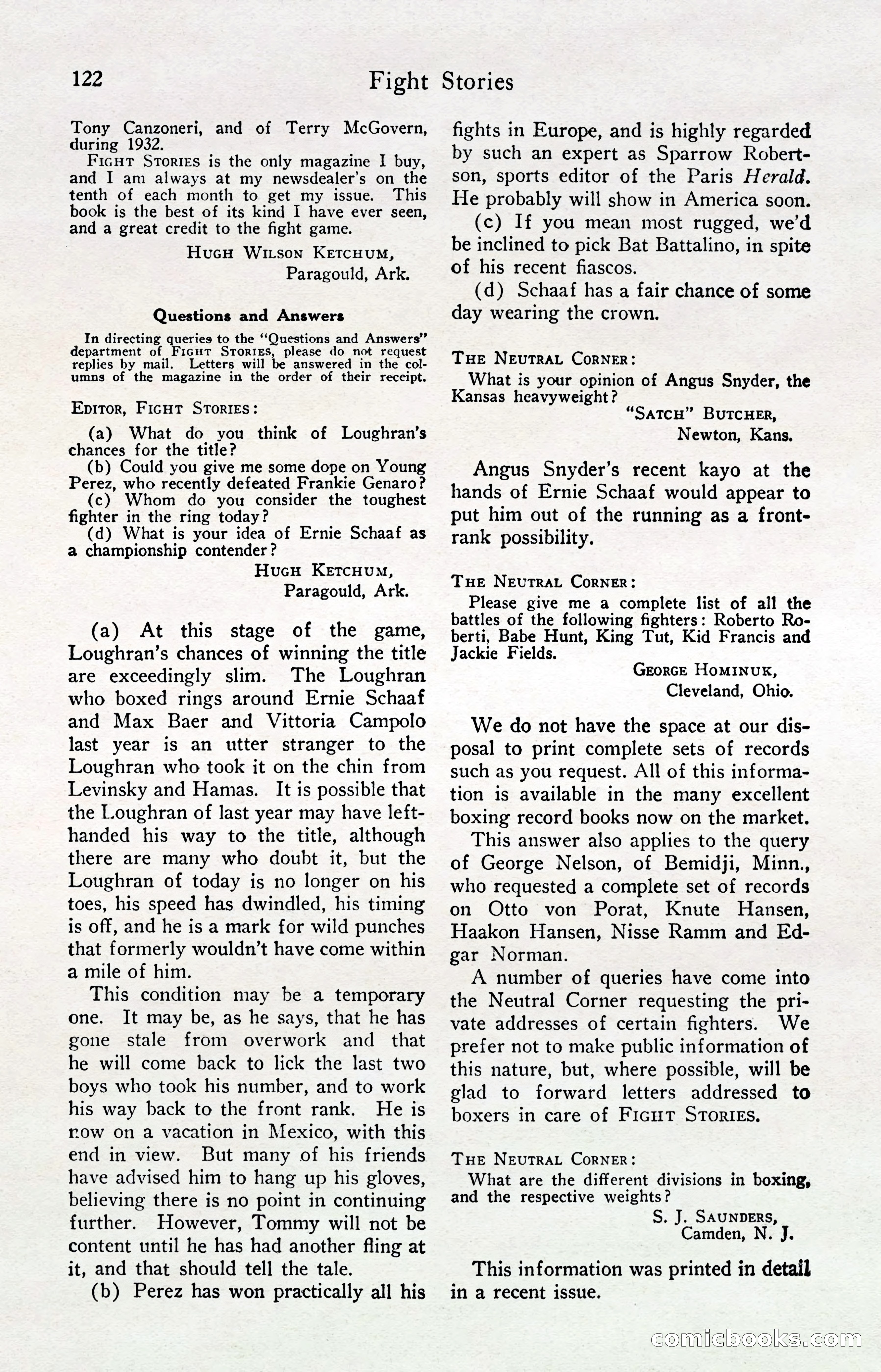 Fight Stories, April 1932 — page 124 of 132