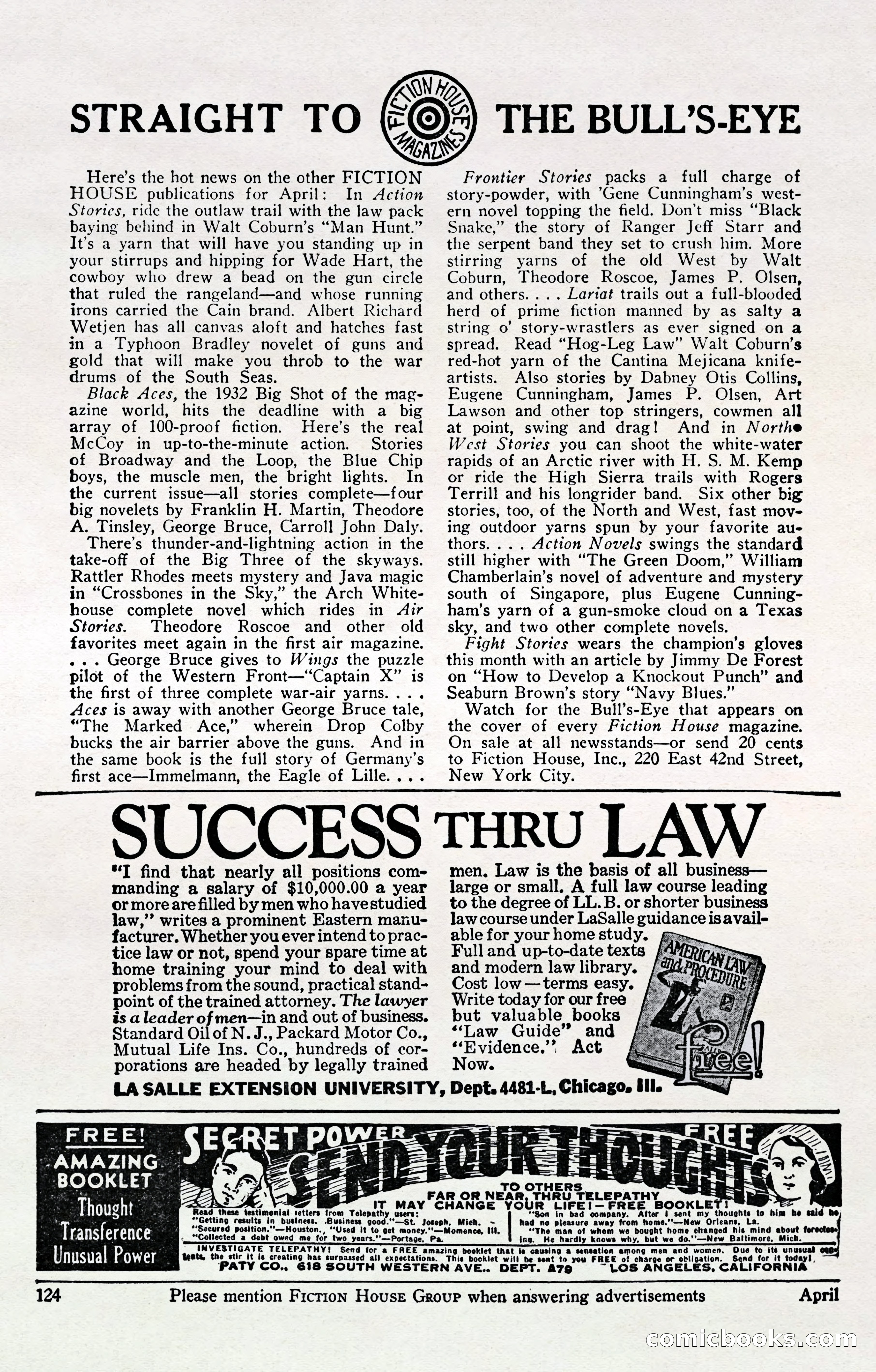 Fight Stories, April 1932 — page 126 of 132