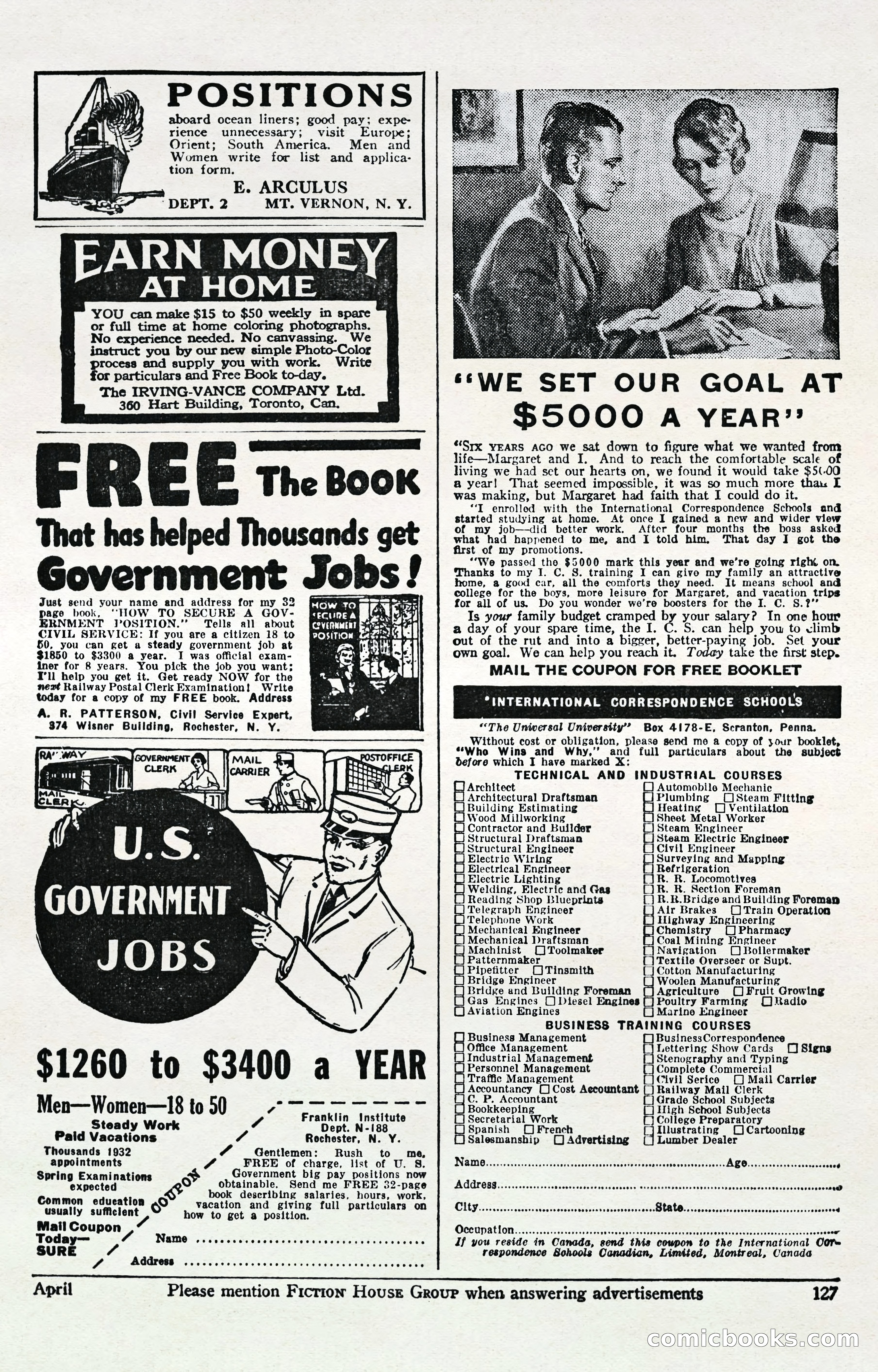 Fight Stories, April 1932 — page 129 of 132