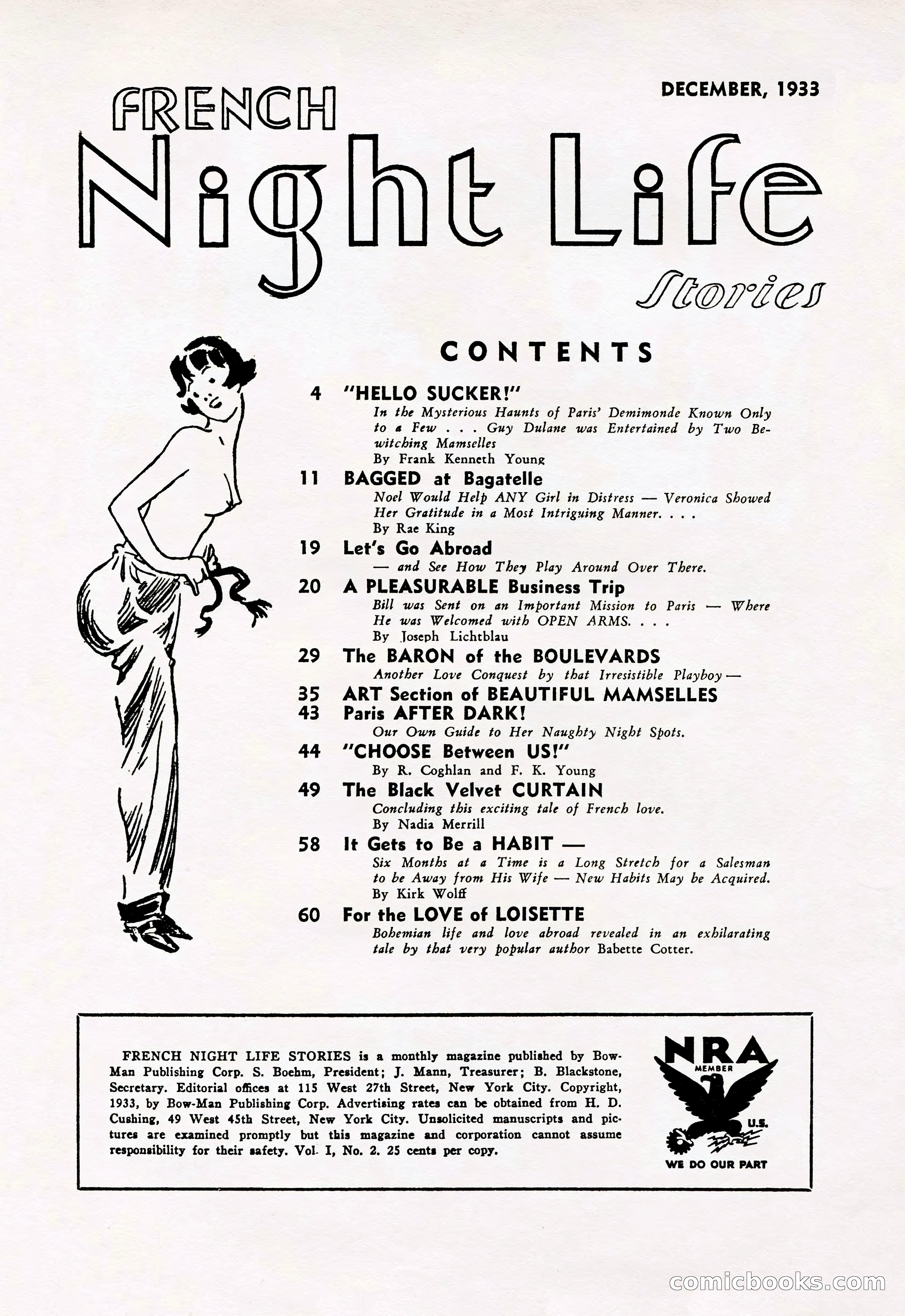 French Night Life Stories, December 1933 — page 3 of 72