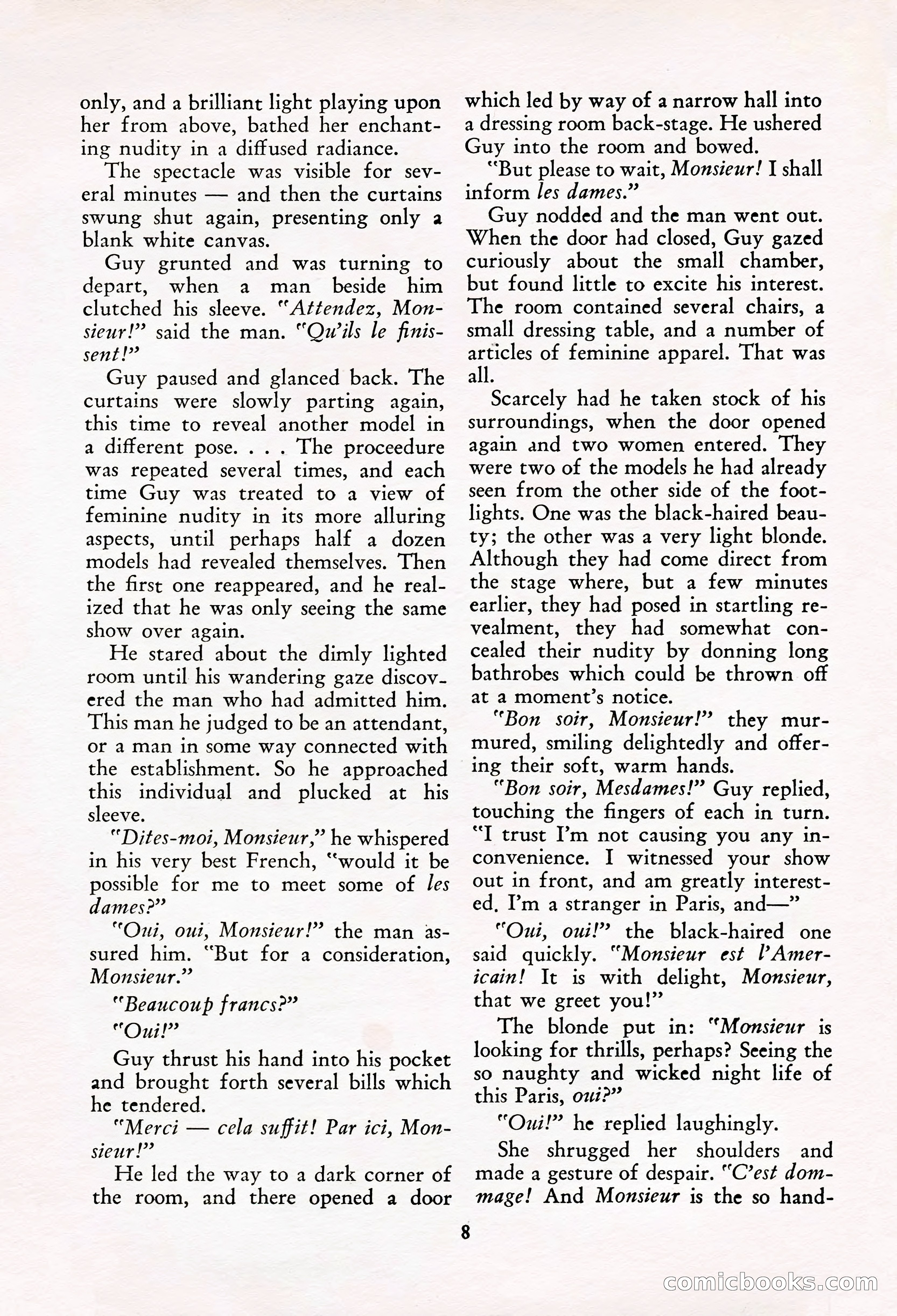 French Night Life Stories, December 1933 — page 7 of 72