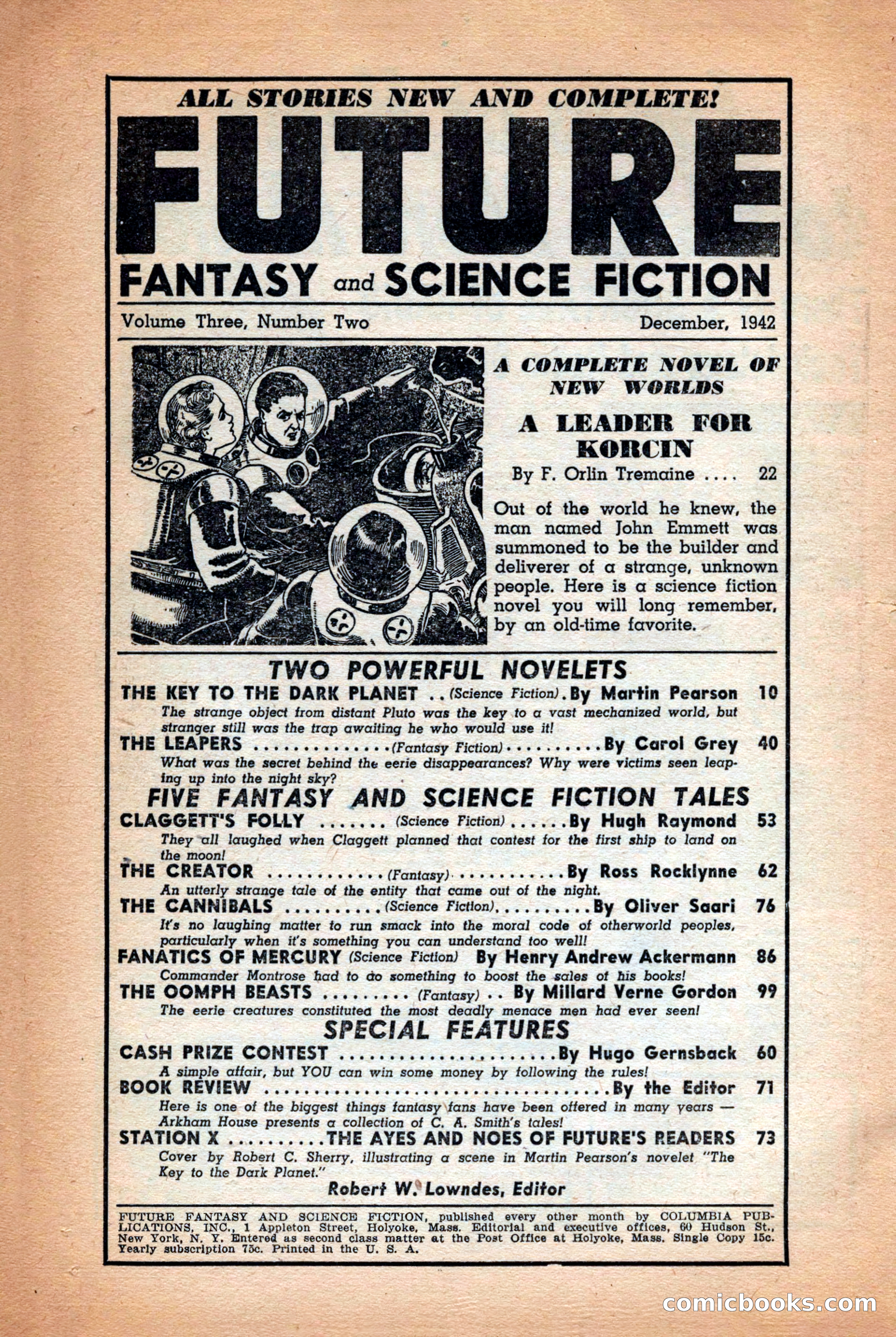 Future: Fantasy and Science Fiction, December 1942 — page 4 of 116