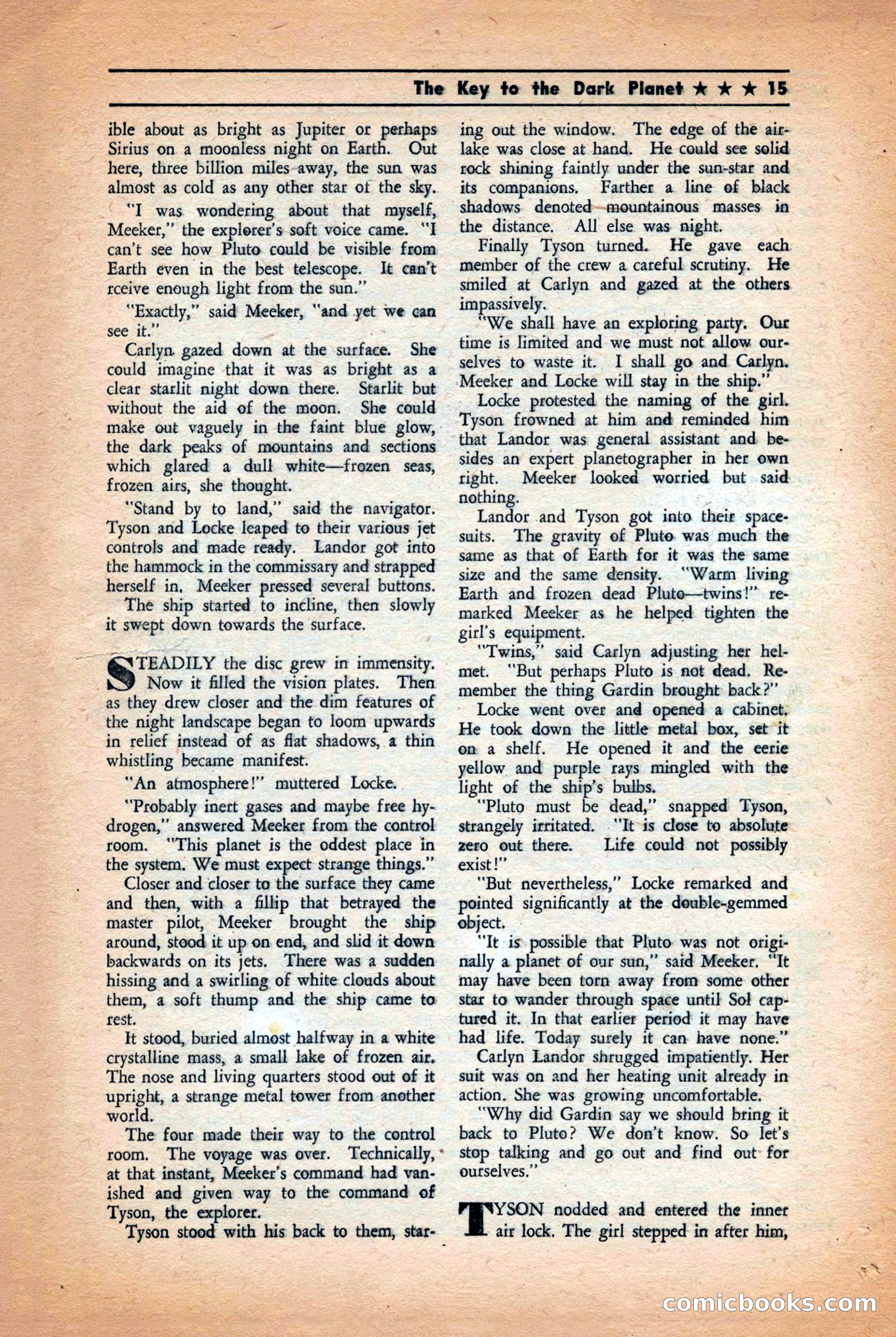 Future: Fantasy and Science Fiction, December 1942 — page 15 of 116