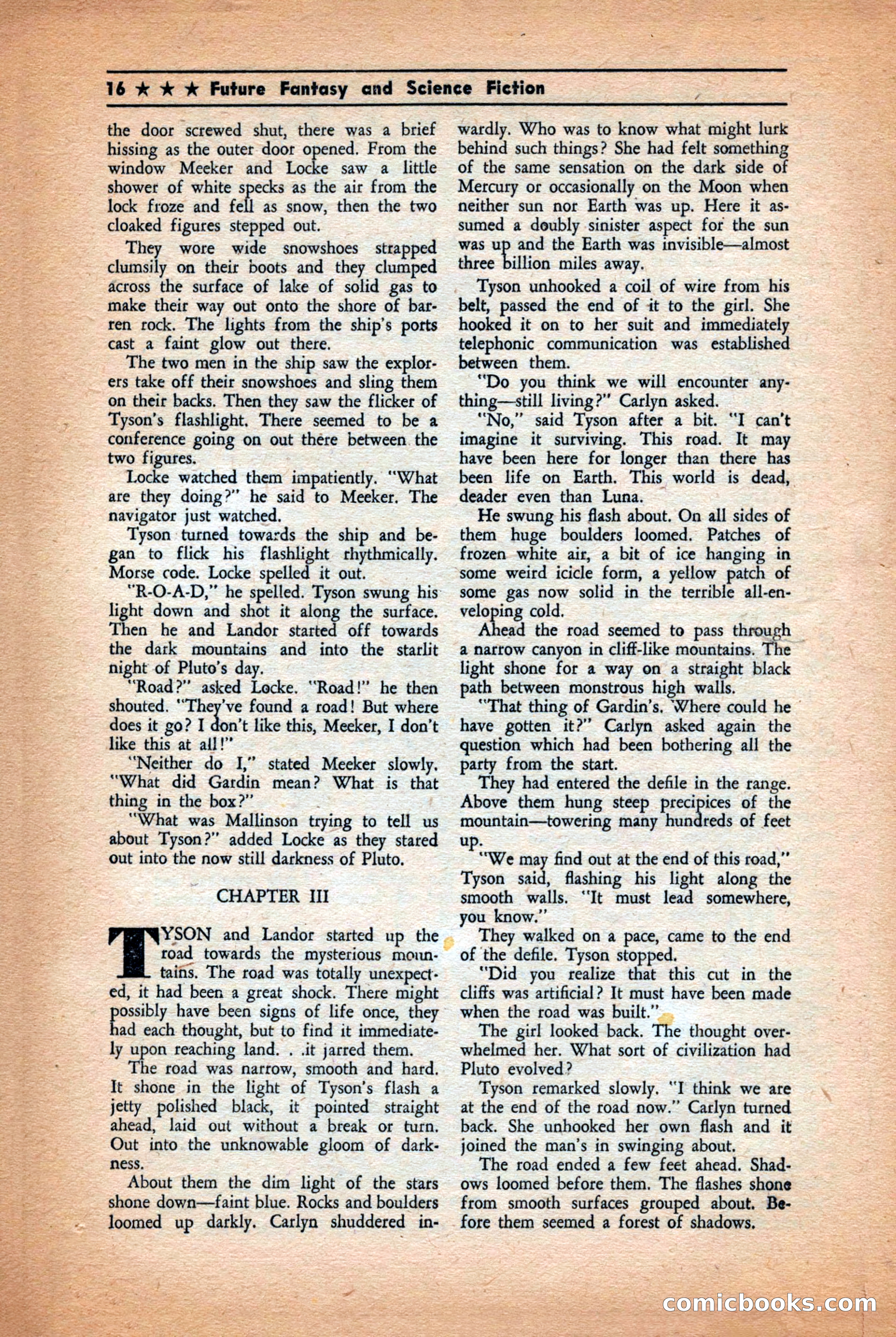 Future: Fantasy and Science Fiction, December 1942 — page 16 of 116