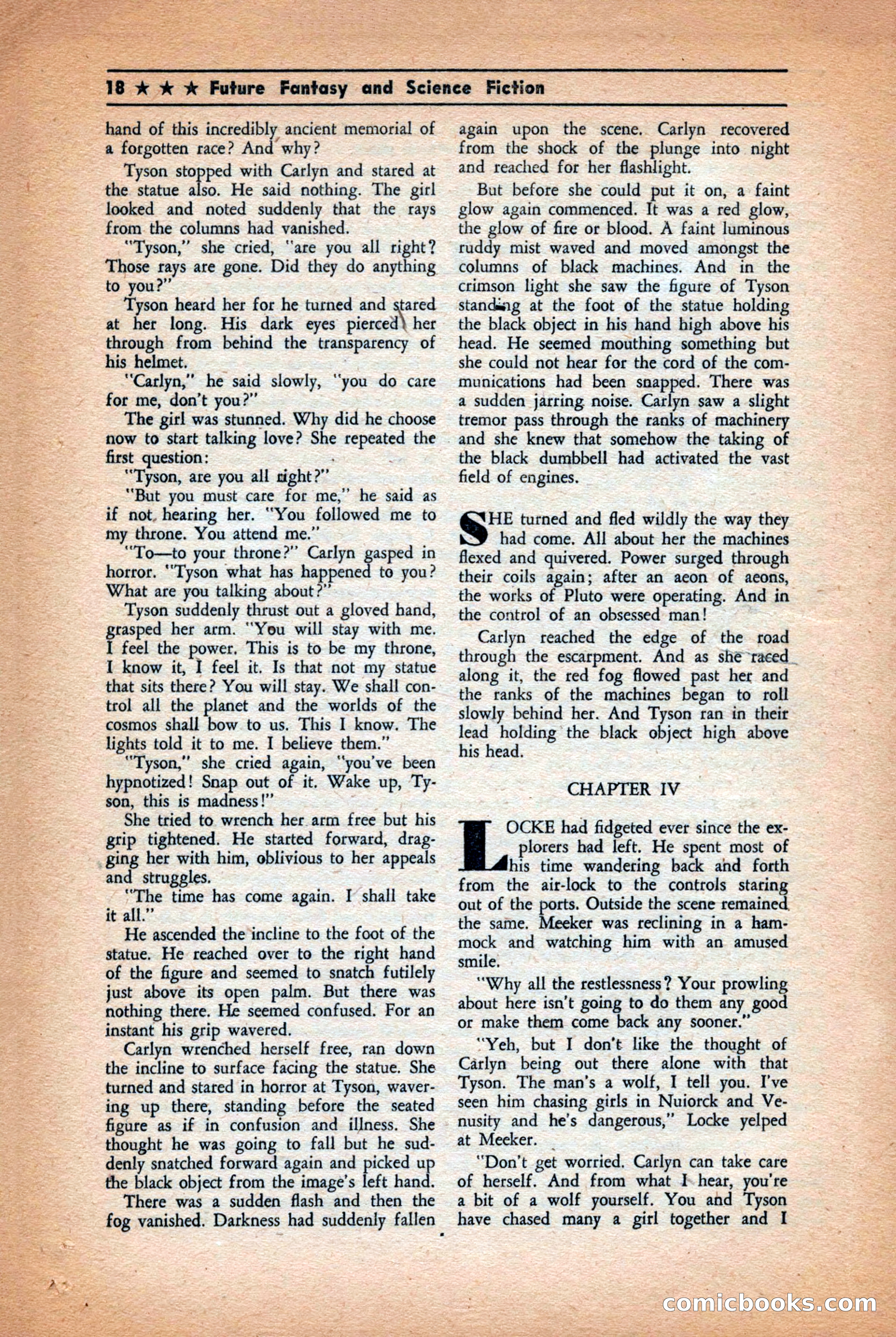 Future: Fantasy and Science Fiction, December 1942 — page 18 of 116