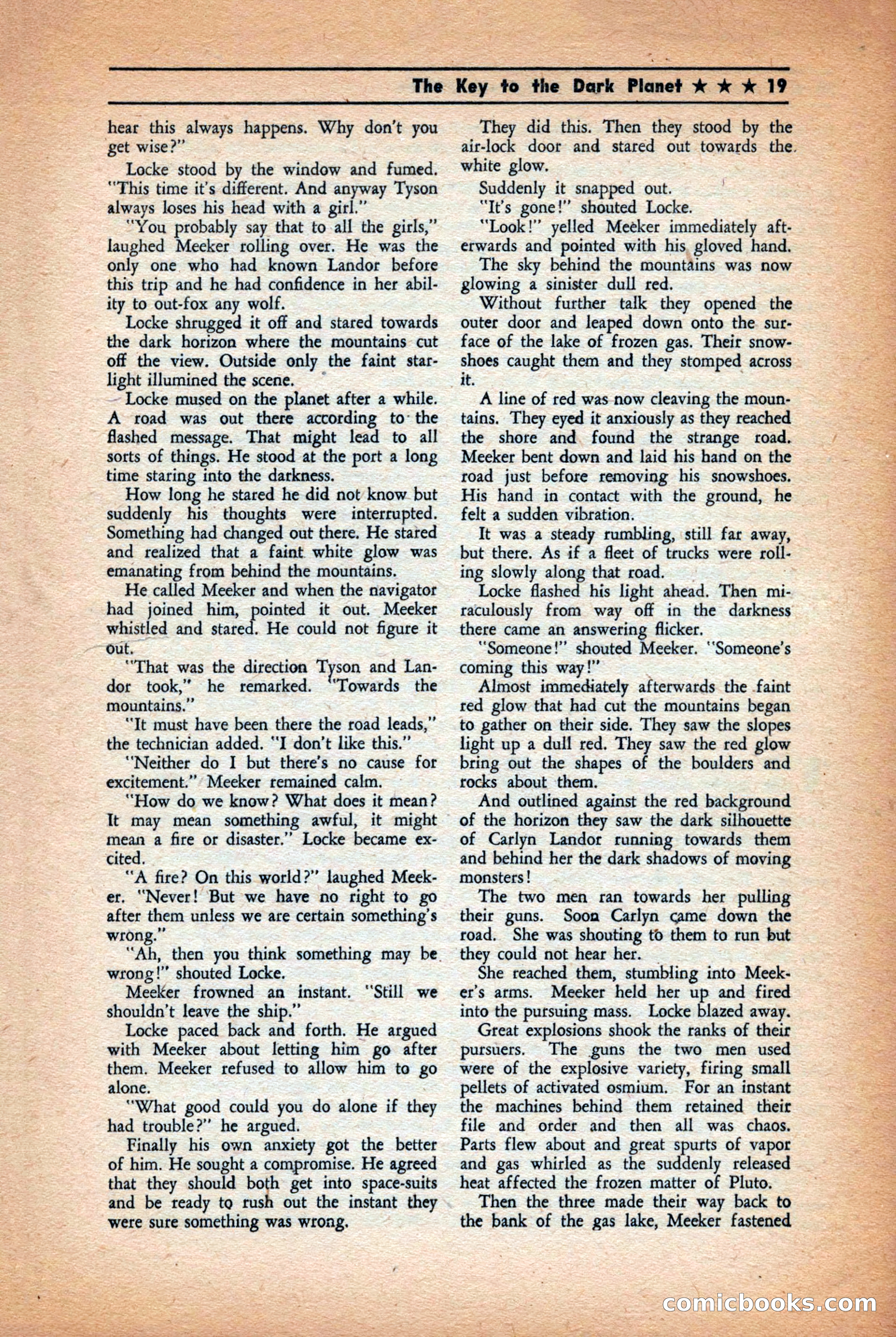 Future: Fantasy and Science Fiction, December 1942 — page 19 of 116