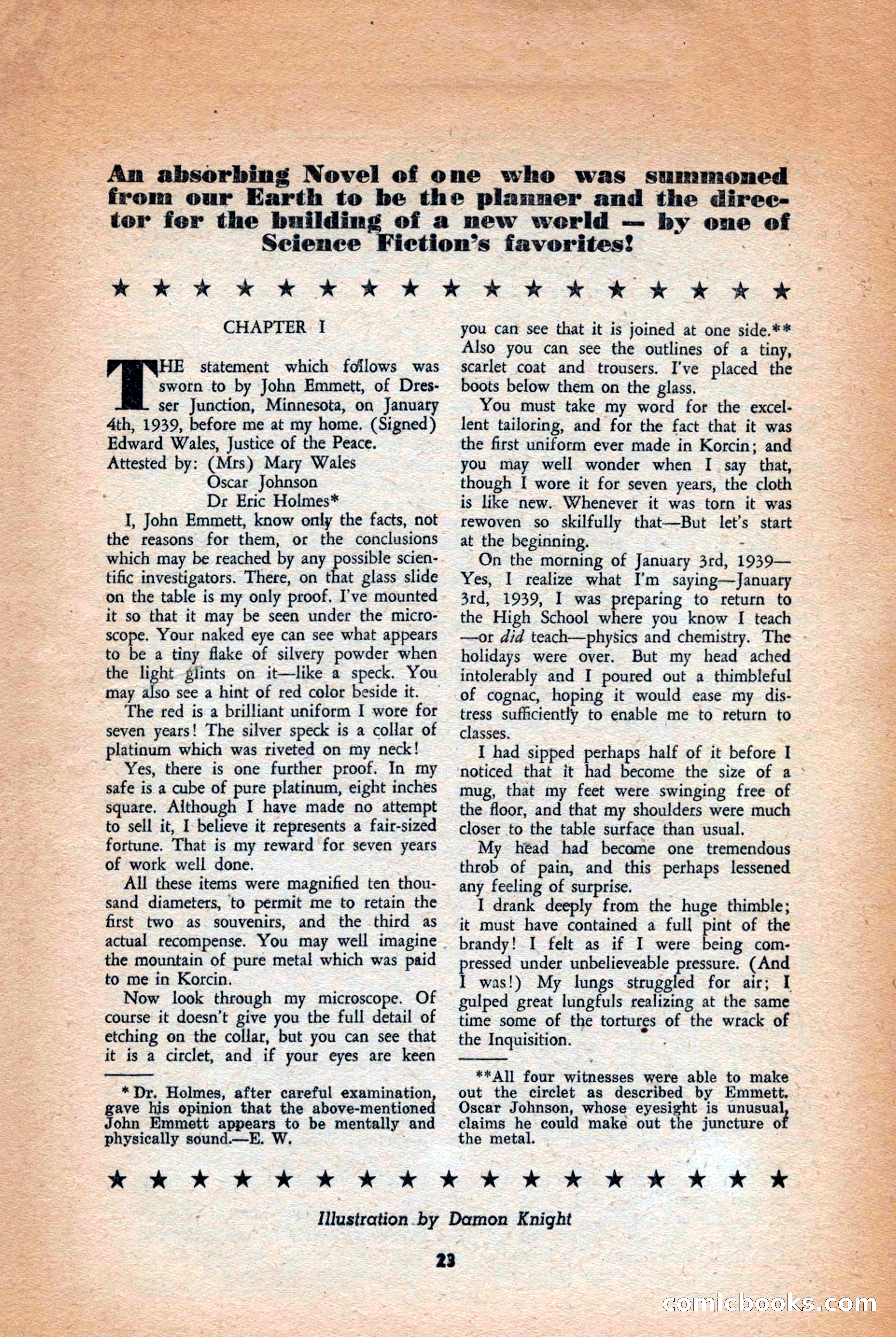 Future: Fantasy and Science Fiction, December 1942 — page 23 of 116