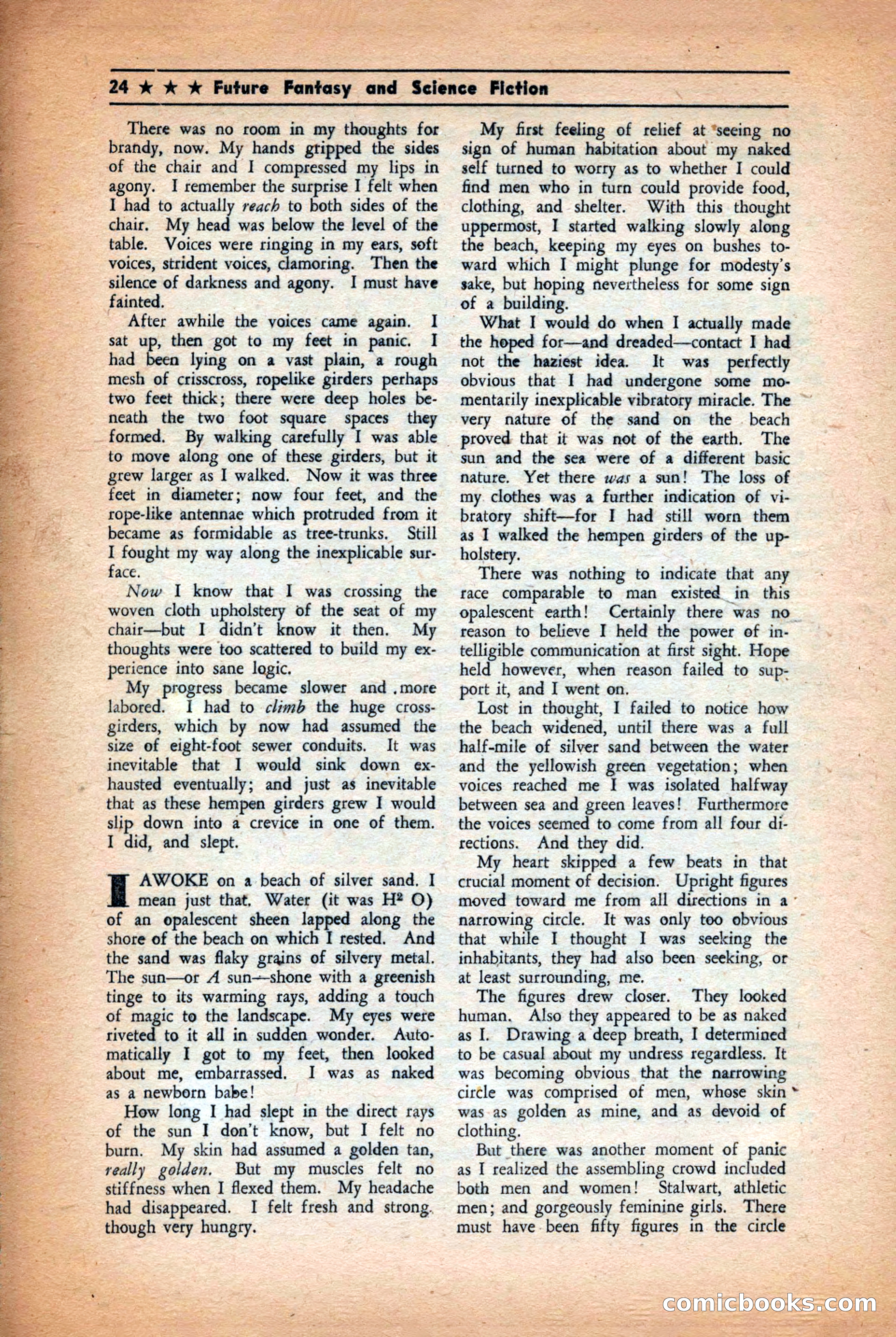 Future: Fantasy and Science Fiction, December 1942 — page 24 of 116