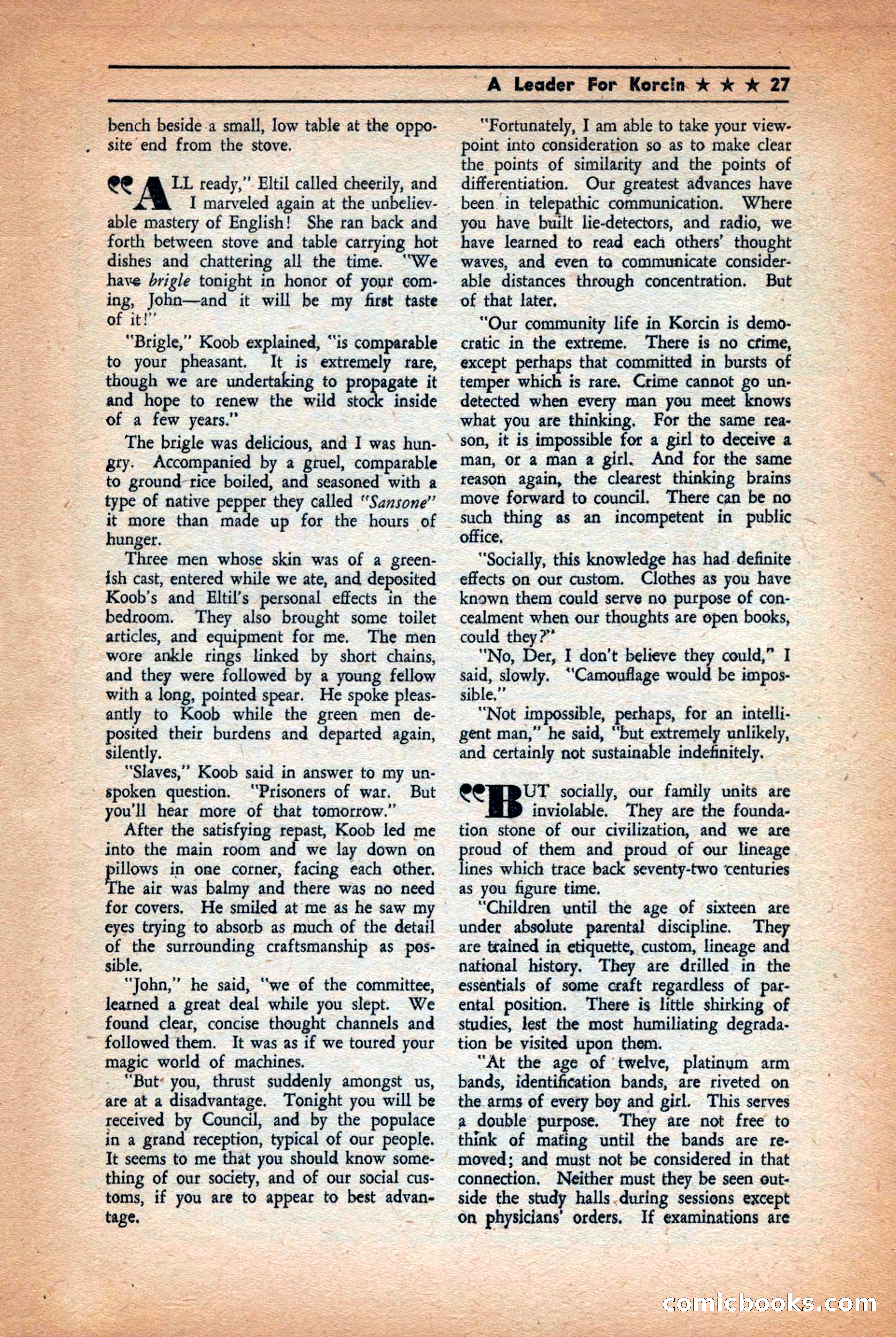 Future: Fantasy and Science Fiction, December 1942 — page 27 of 116