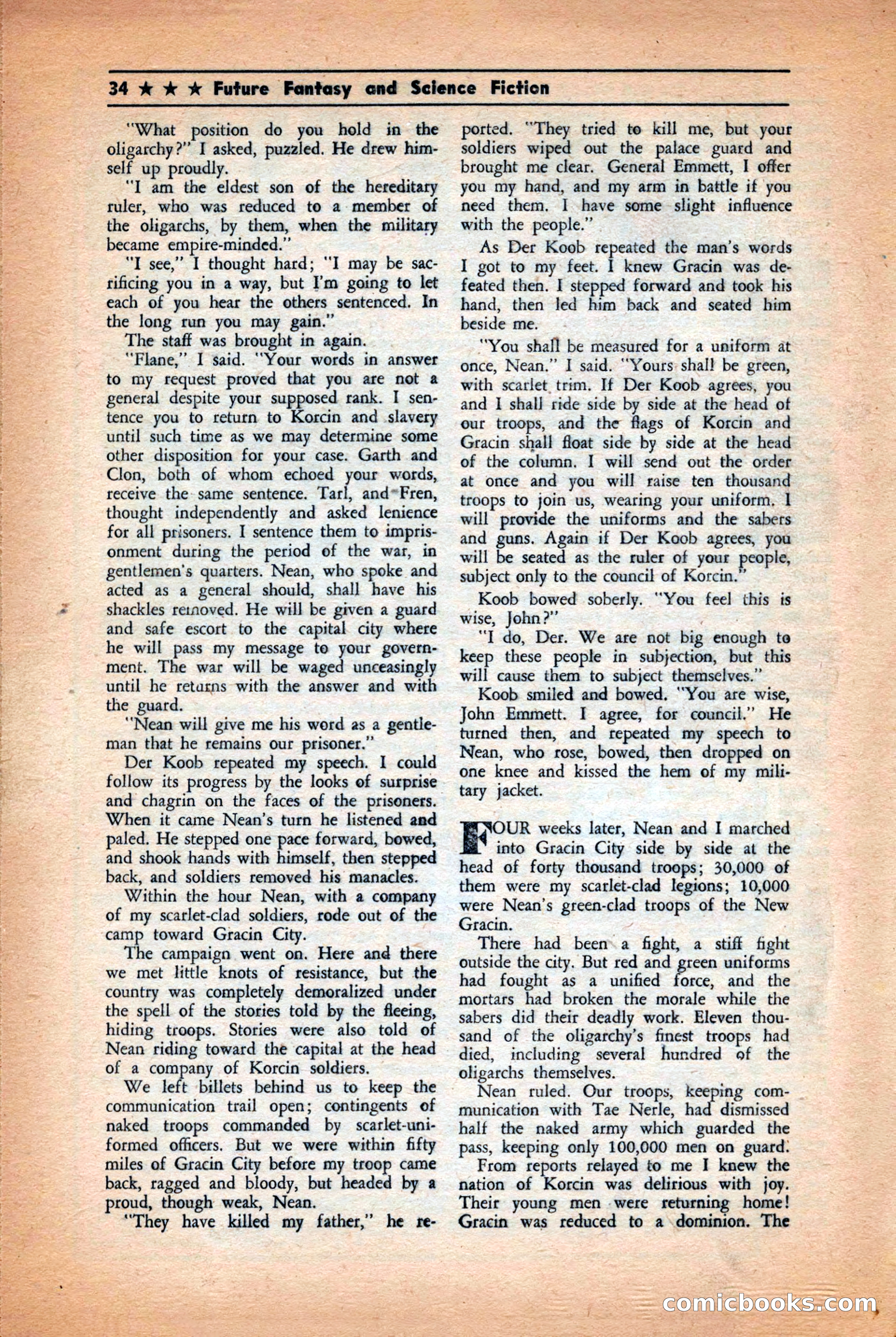 Future: Fantasy and Science Fiction, December 1942 — page 34 of 116