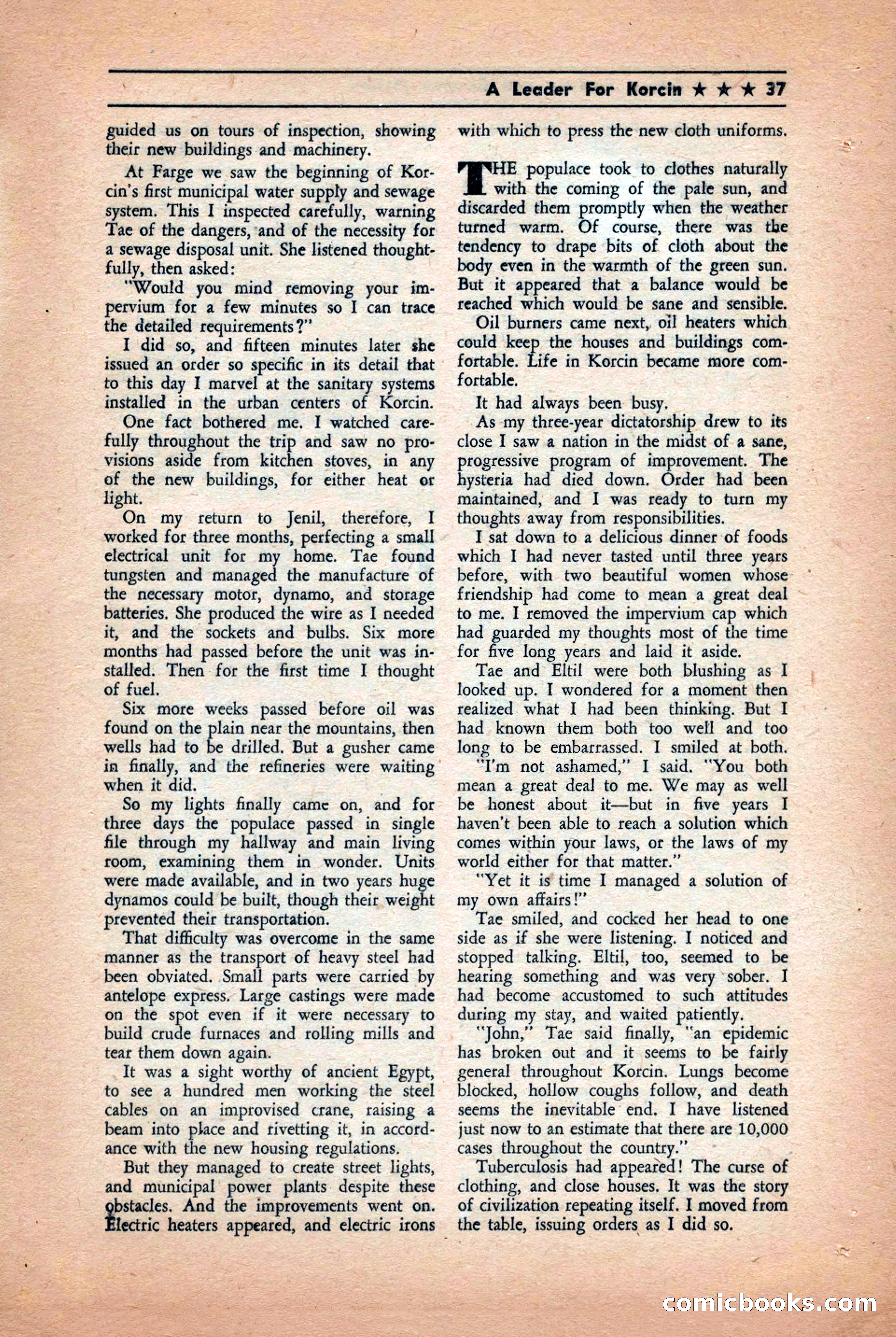 Future: Fantasy and Science Fiction, December 1942 — page 37 of 116
