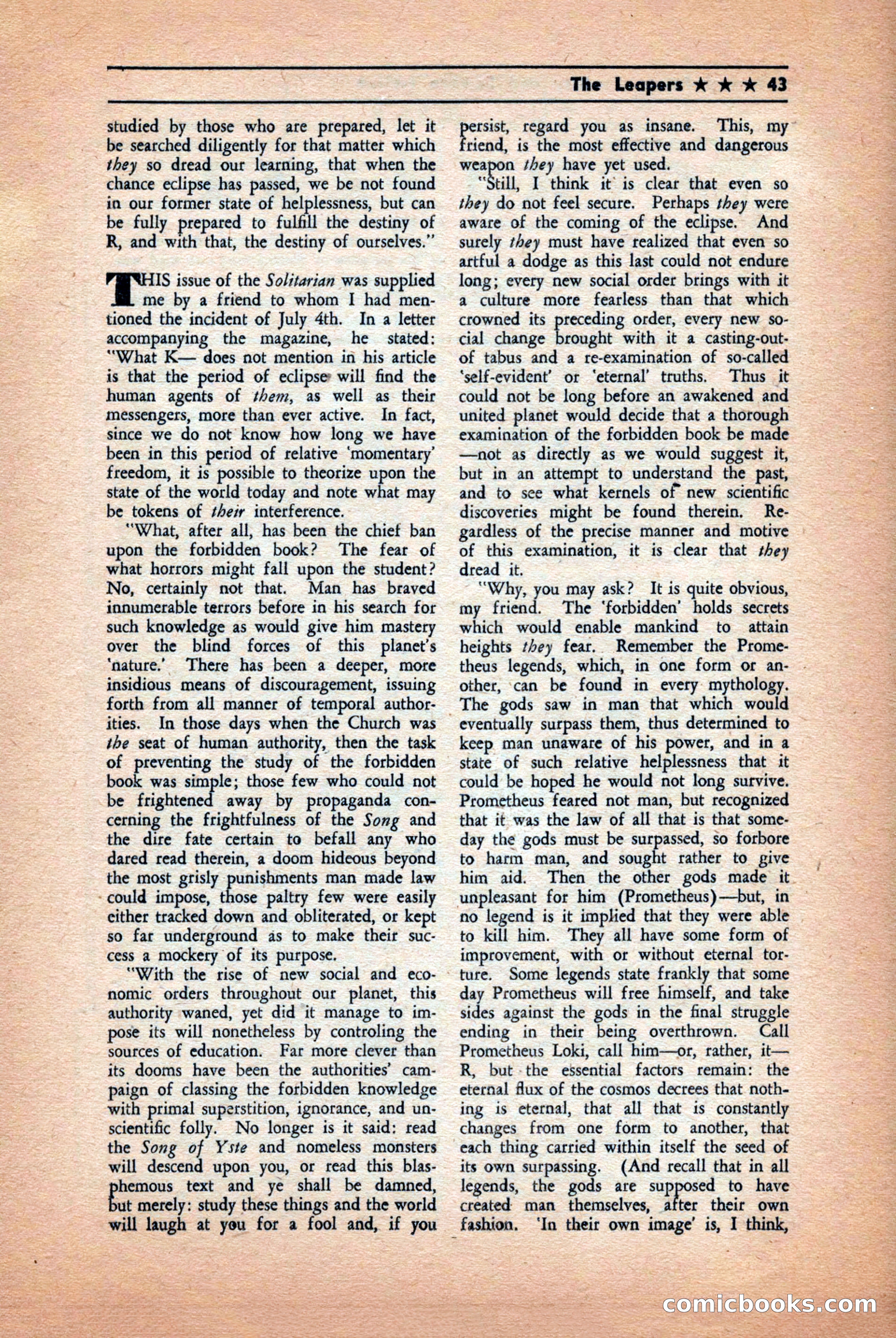 Future: Fantasy and Science Fiction, December 1942 — page 43 of 116