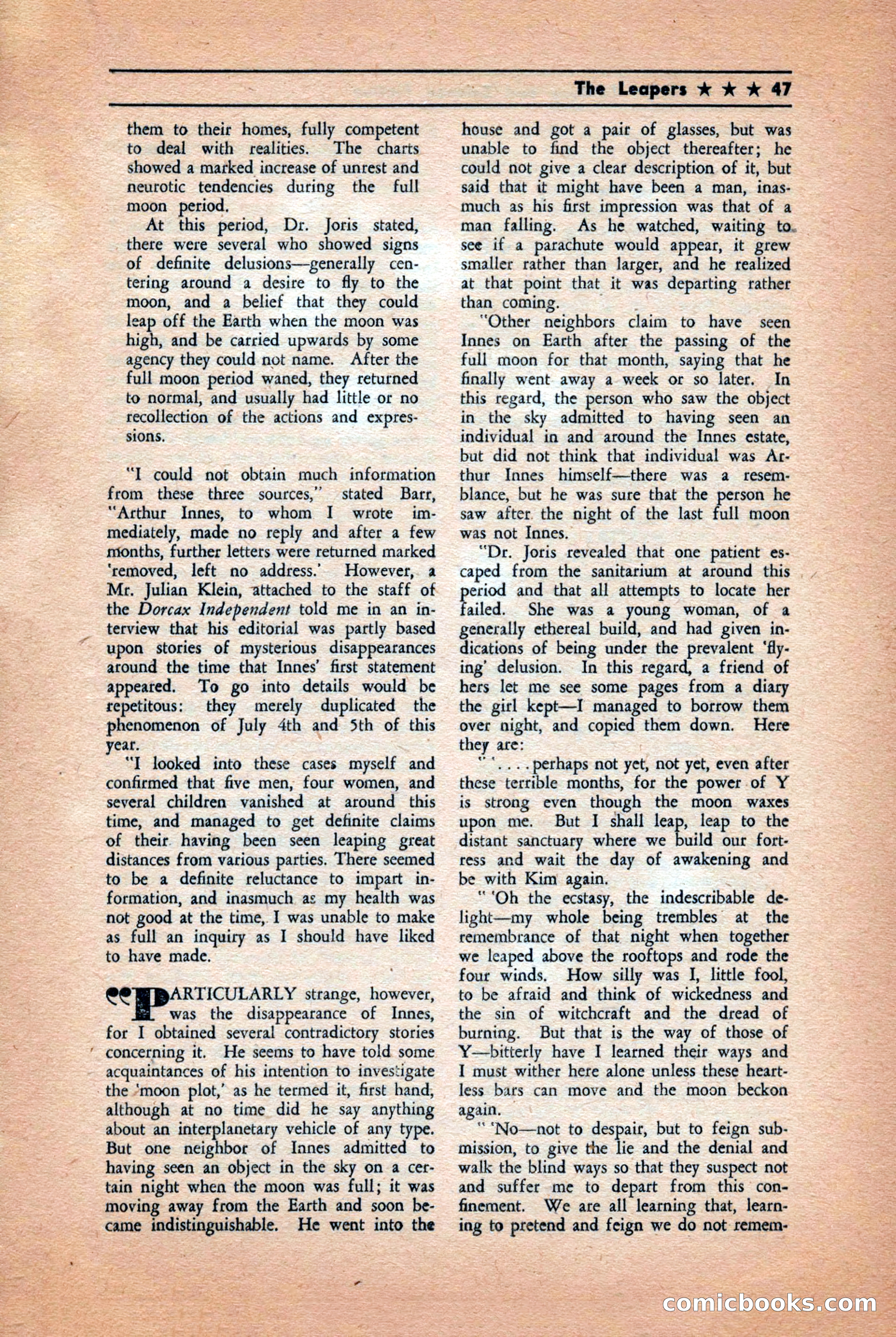 Future: Fantasy and Science Fiction, December 1942 — page 47 of 116