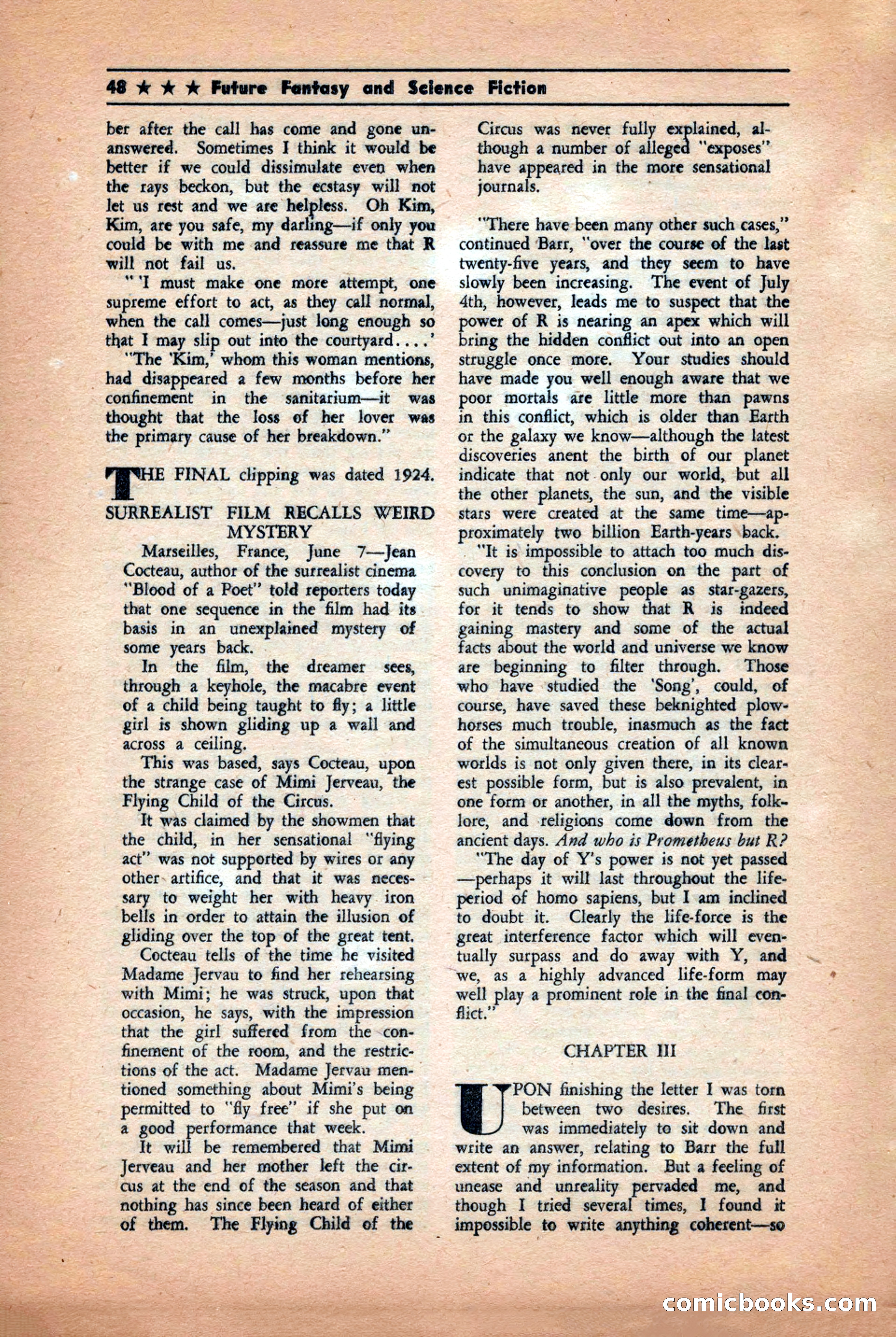 Future: Fantasy and Science Fiction, December 1942 — page 48 of 116
