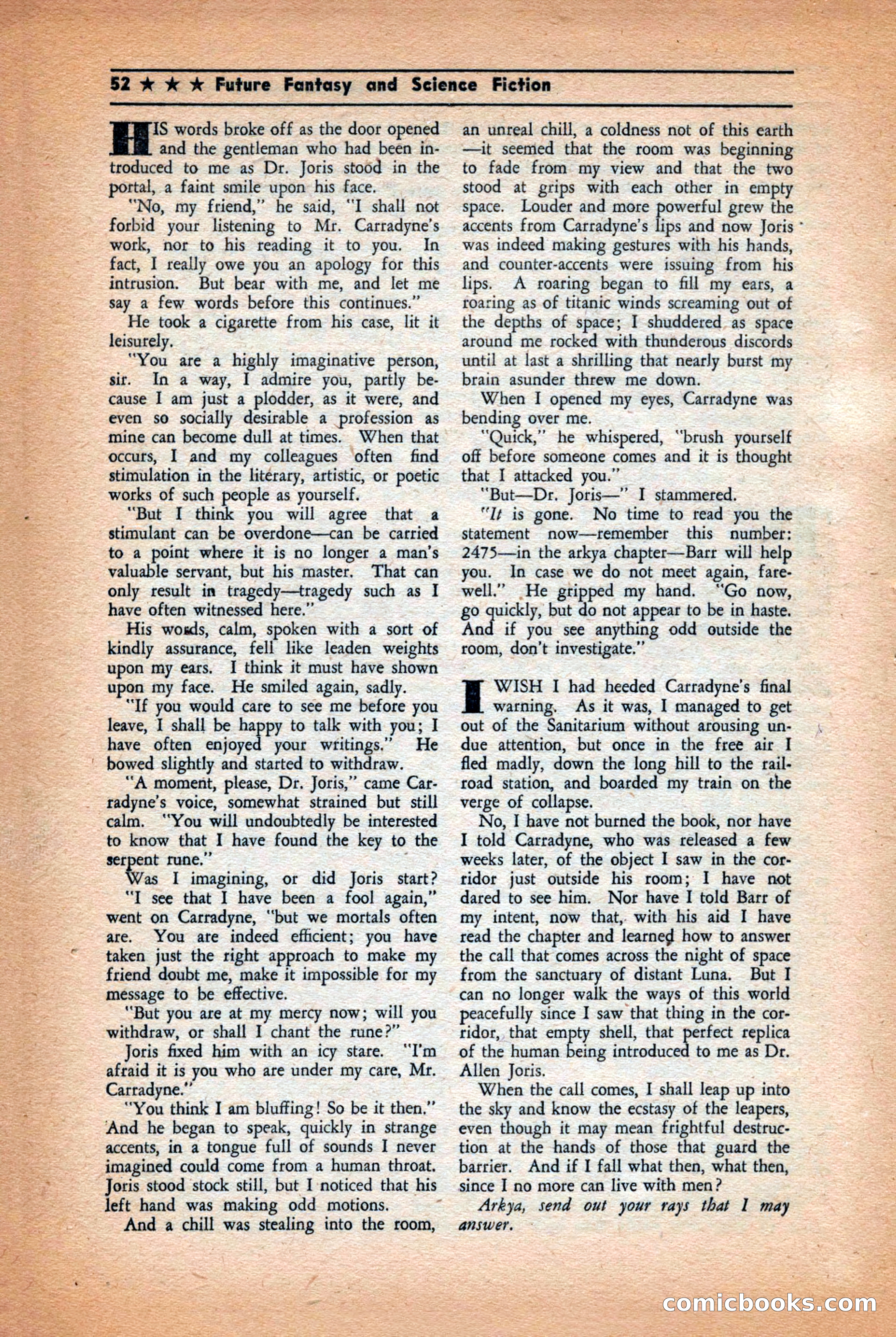 Future: Fantasy and Science Fiction, December 1942 — page 52 of 116