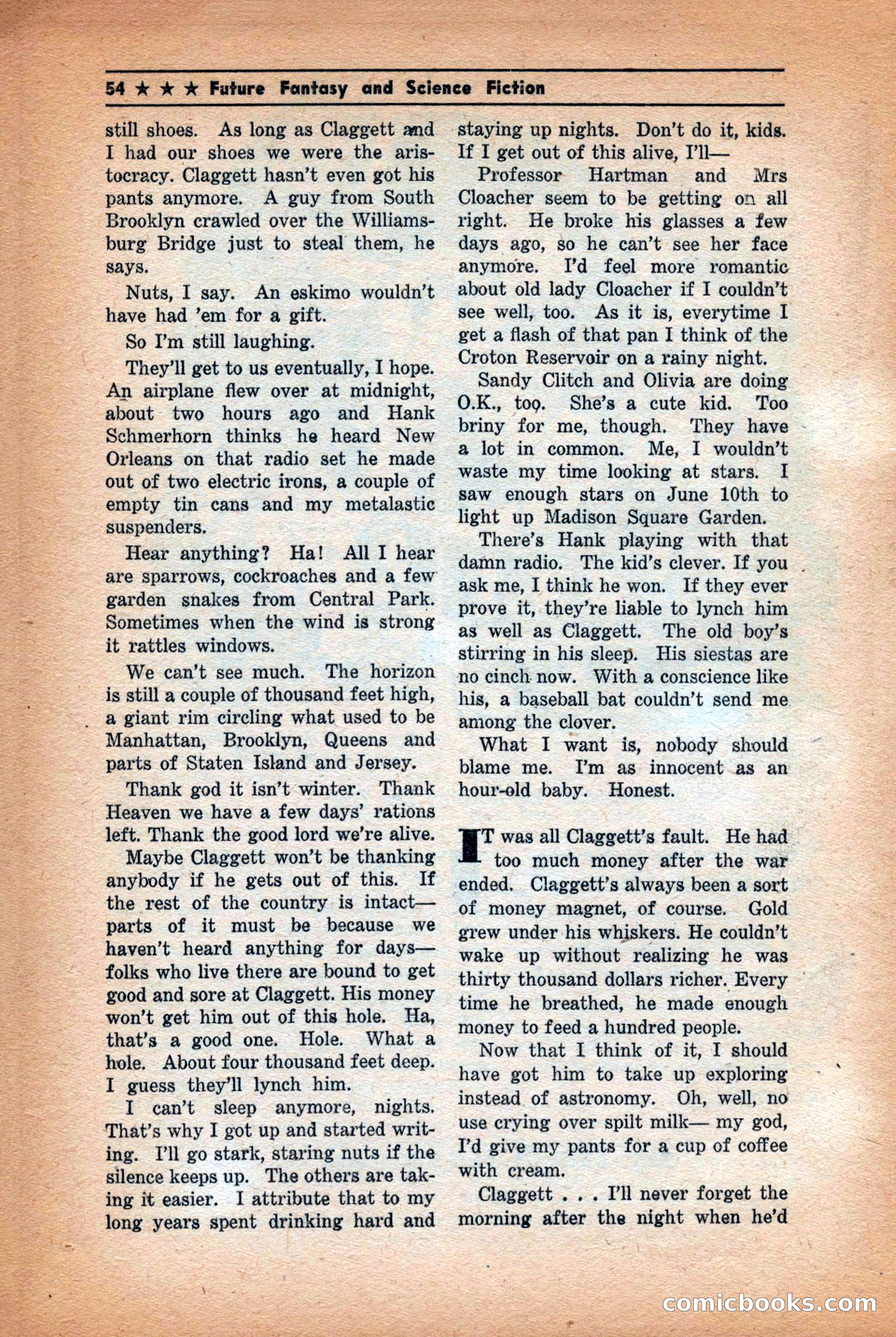 Future: Fantasy and Science Fiction, December 1942 — page 54 of 116