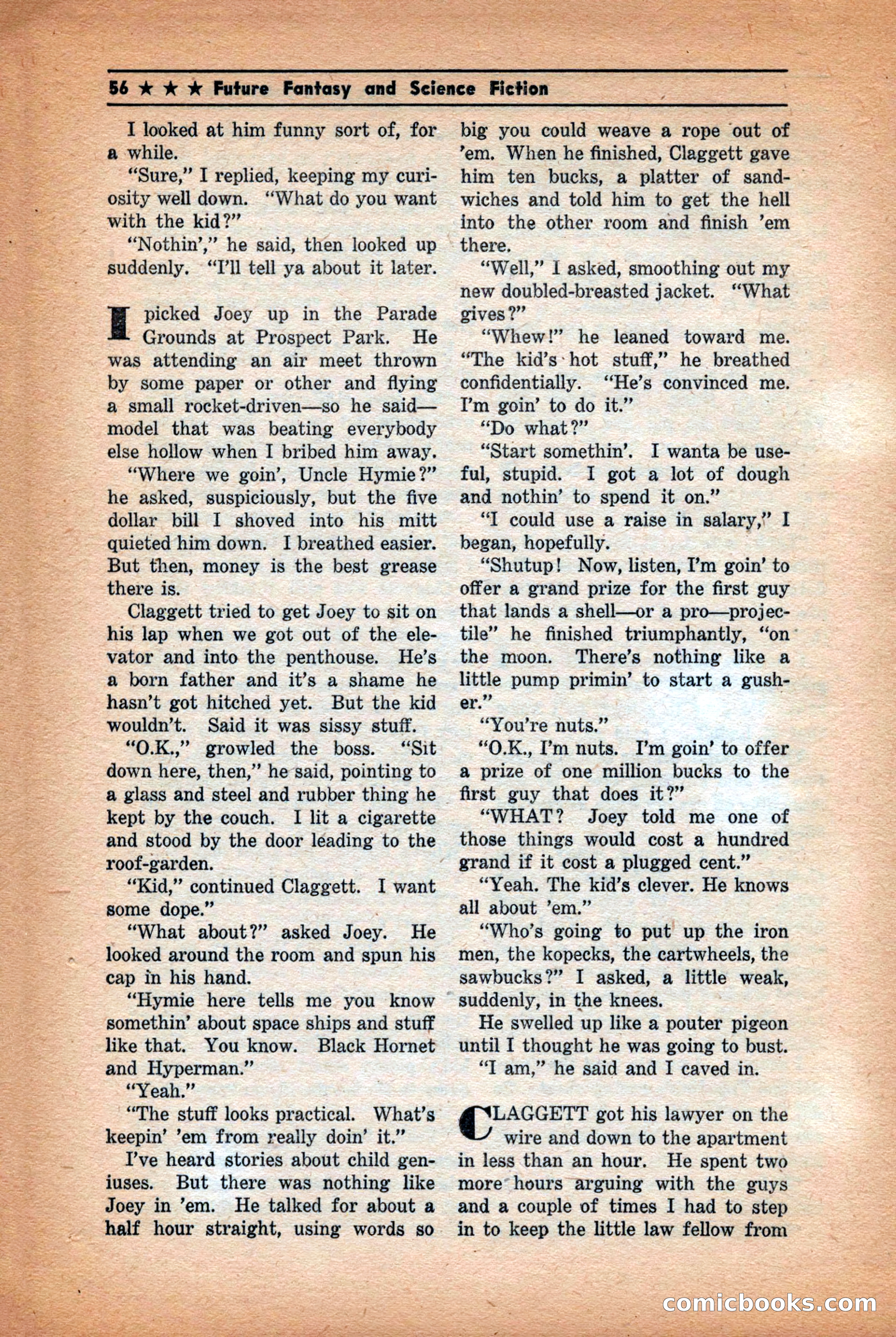 Future: Fantasy and Science Fiction, December 1942 — page 56 of 116