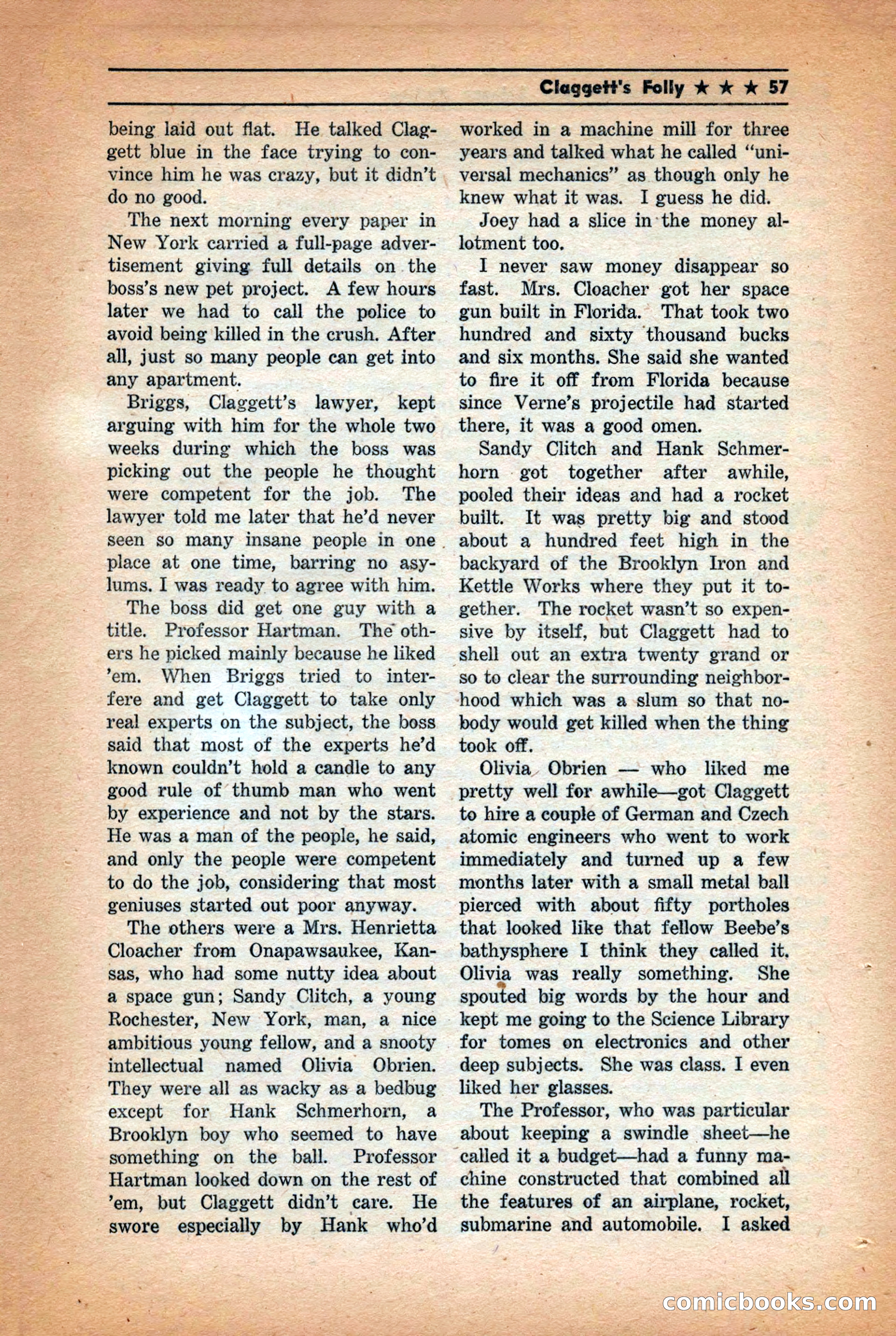 Future: Fantasy and Science Fiction, December 1942 — page 57 of 116