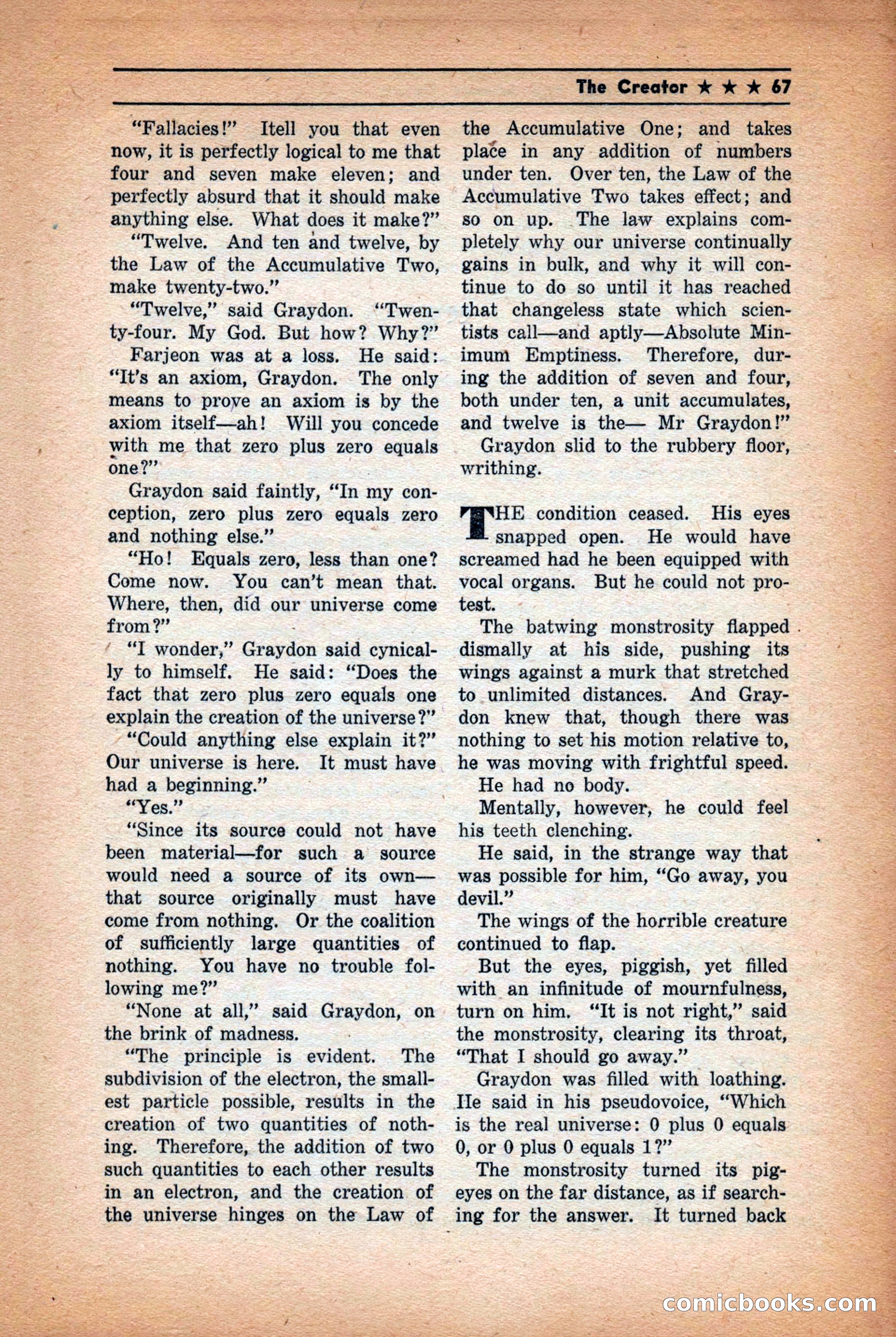Future: Fantasy and Science Fiction, December 1942 — page 67 of 116